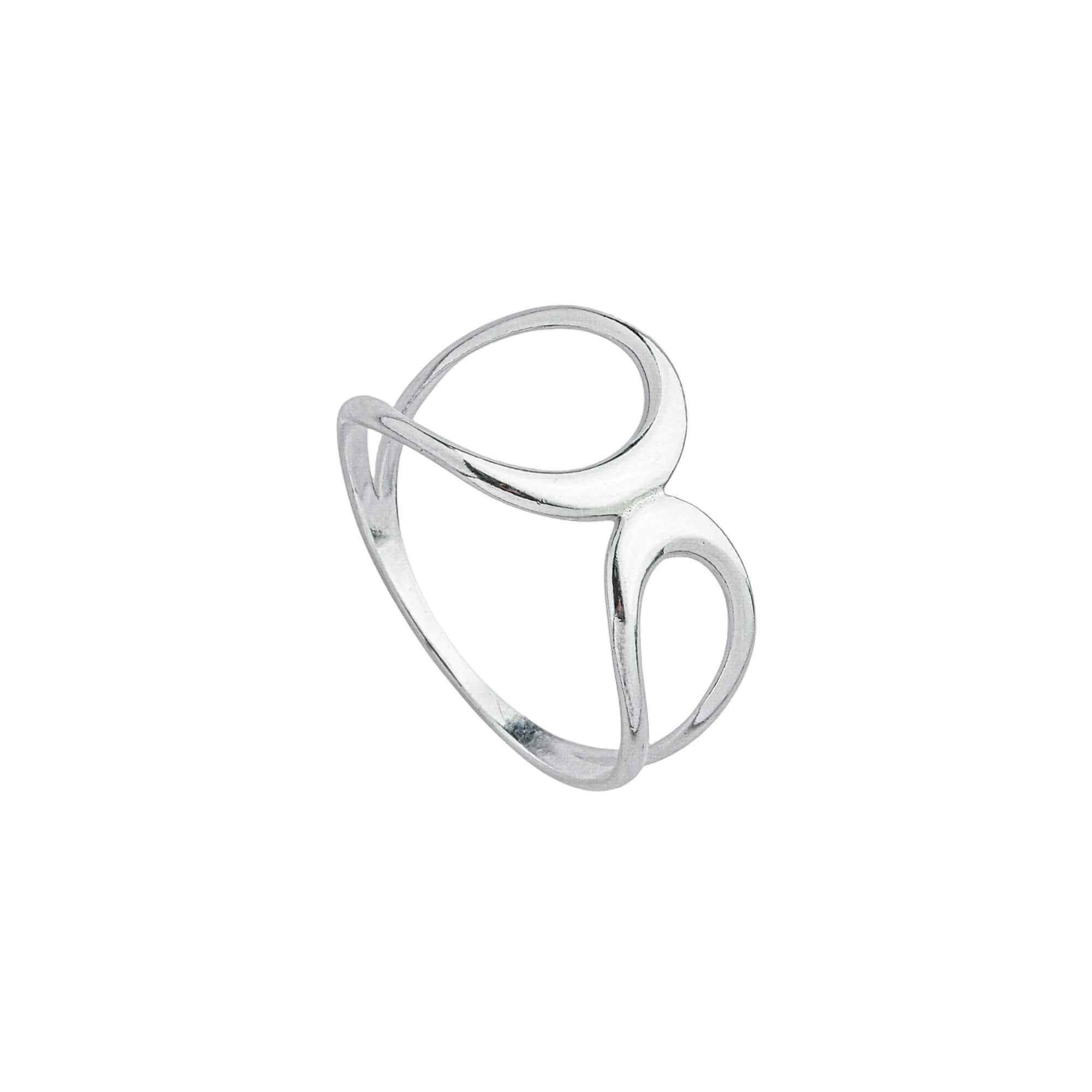 Anel Prata 925 Orgânico Pontas Vazadas Detalhe Fino