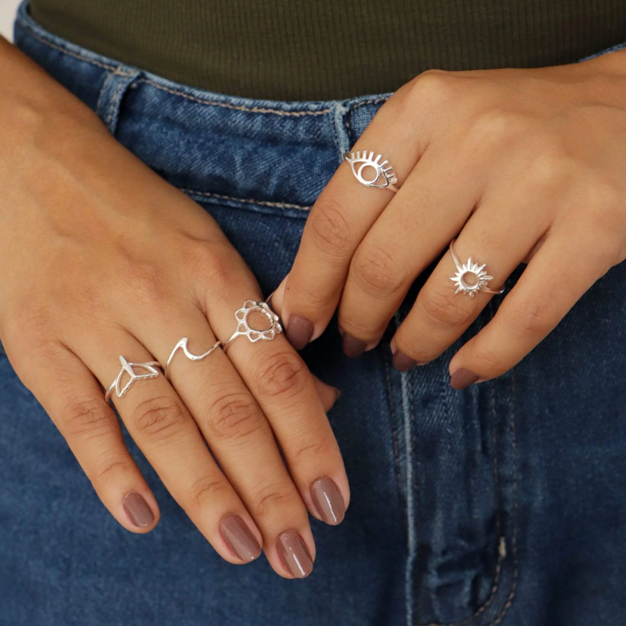 Anel Prata 925 Olho Grego Liso Vazado Prata 925 2