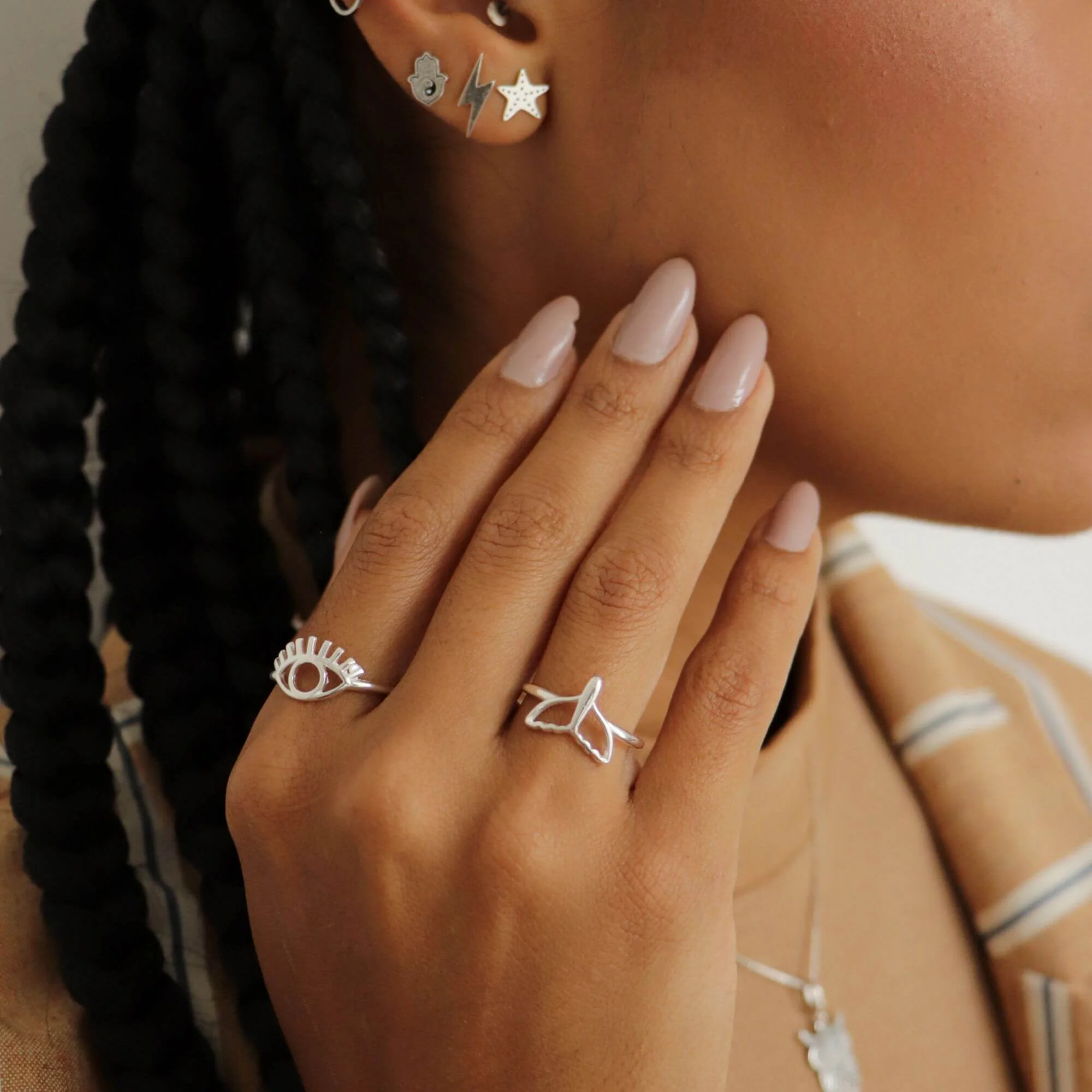 Anel Prata 925 Olho Grego Liso Vazado Prata 925 3