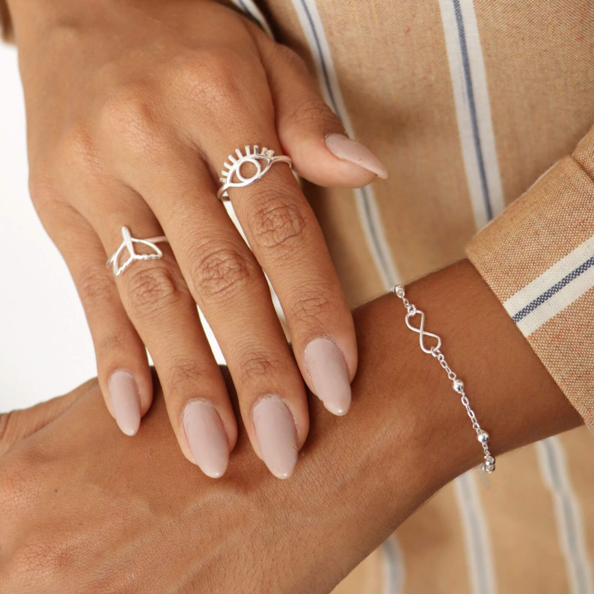 Anel Prata 925 Olho Grego Liso Vazado Prata 925 4