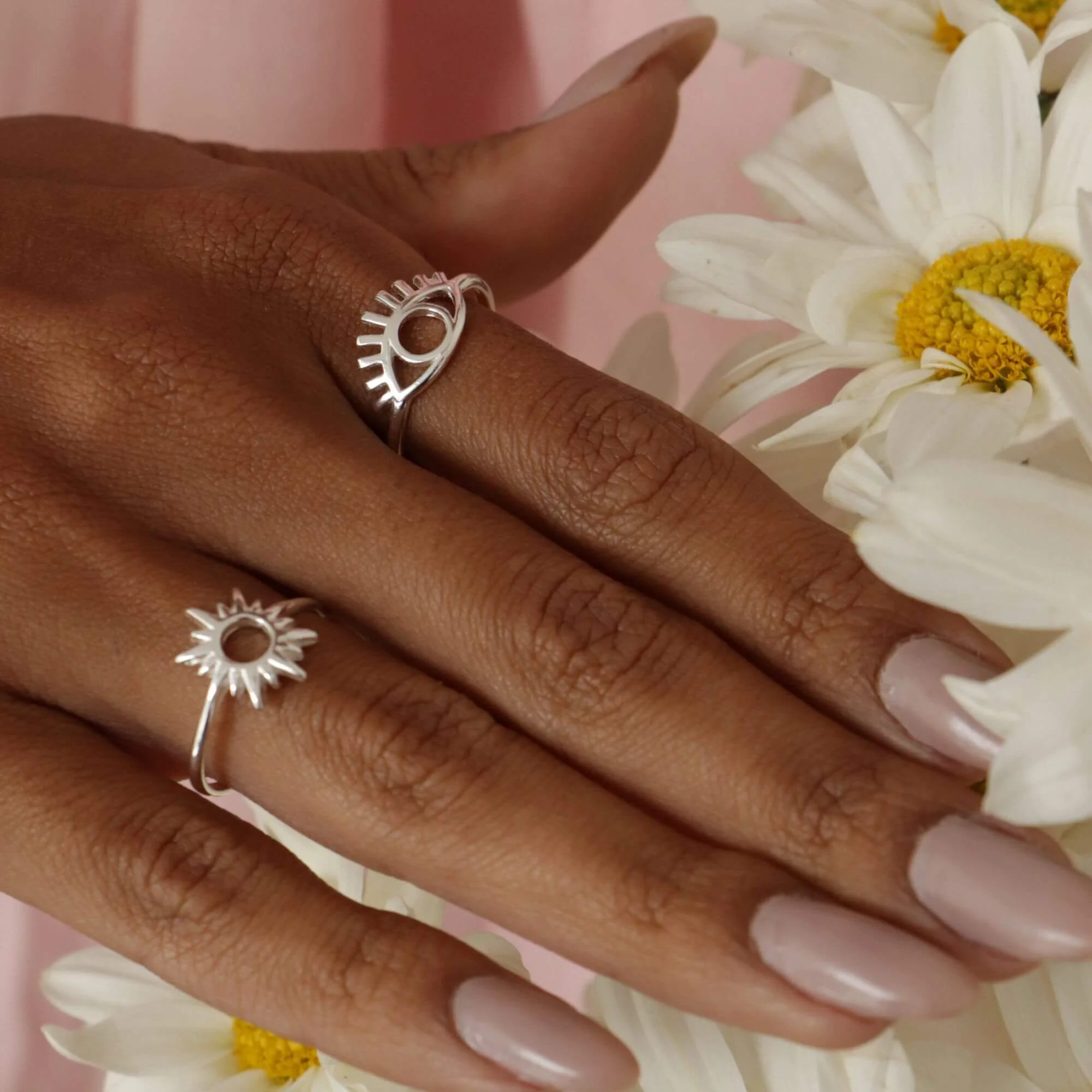 Anel Prata 925 Olho Grego Liso Vazado Prata 925 5