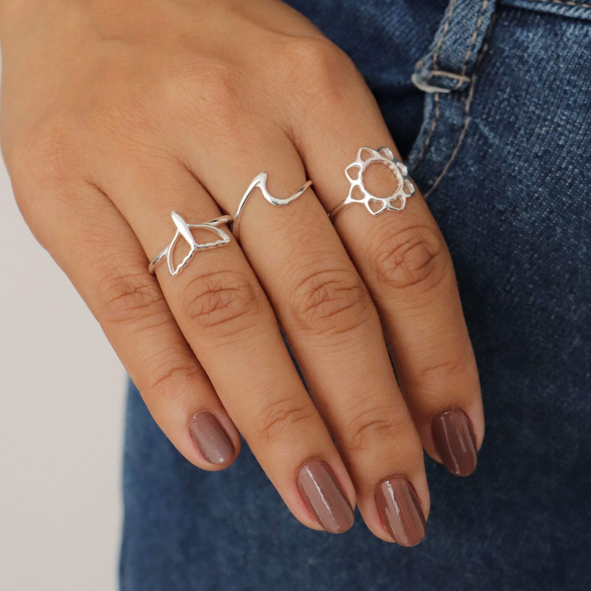 Anel Prata 925 Onda Fina Prata 925 2