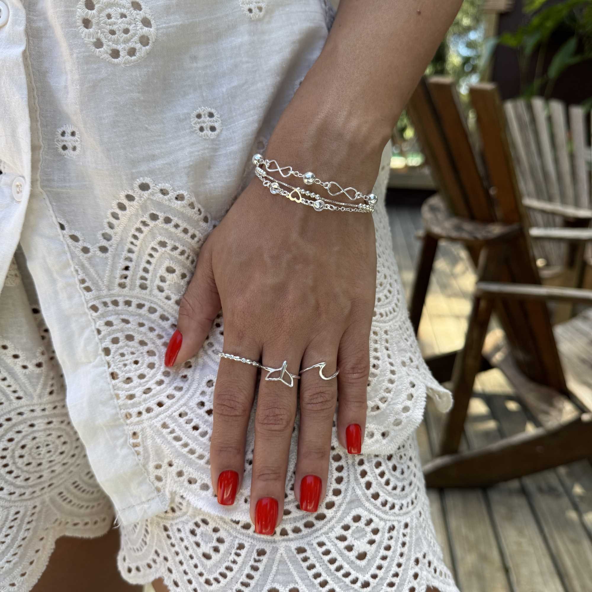 Anel Prata 925 Onda Fina Prata 925 4