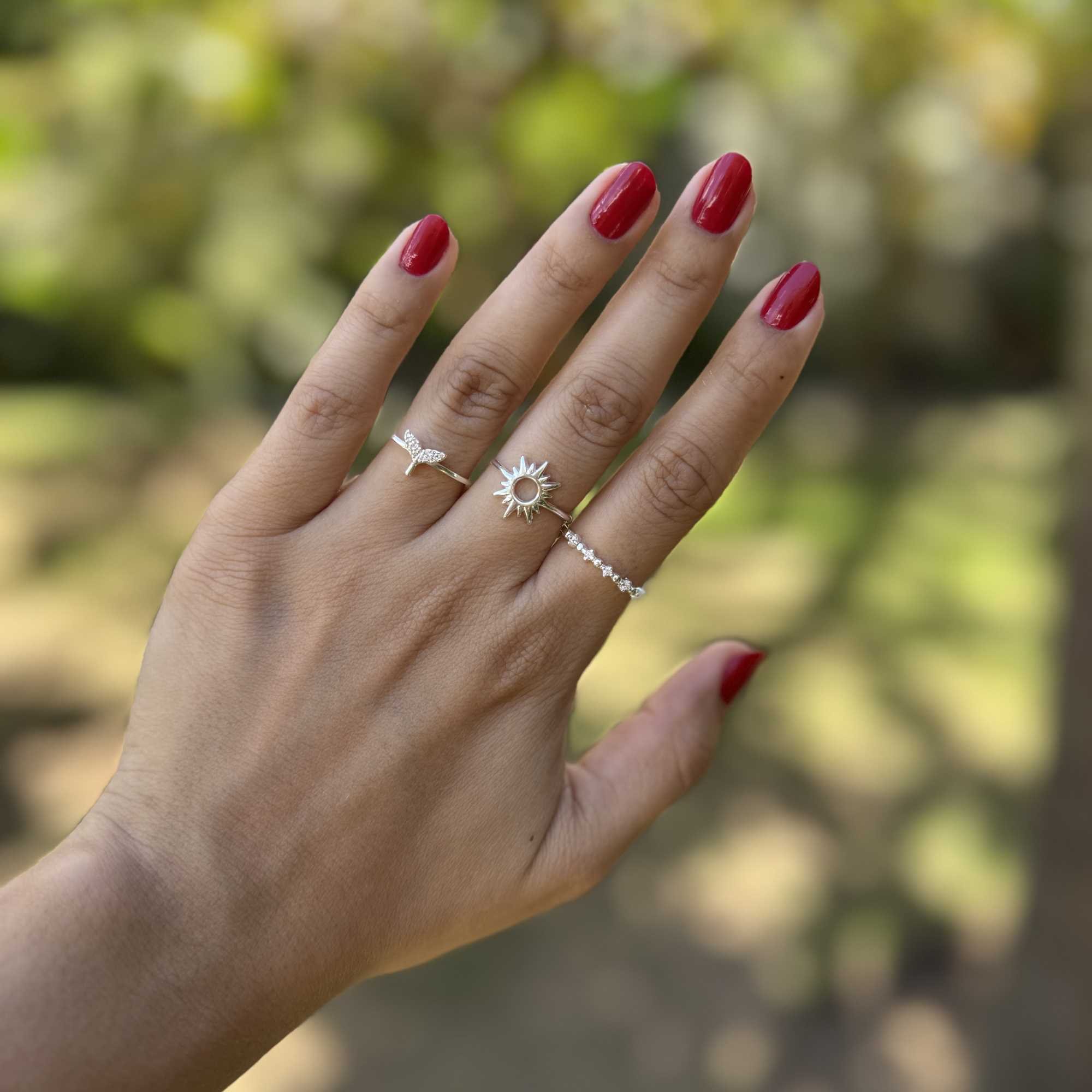 Anel Prata 925 Sol Detalhes Prata 925 6