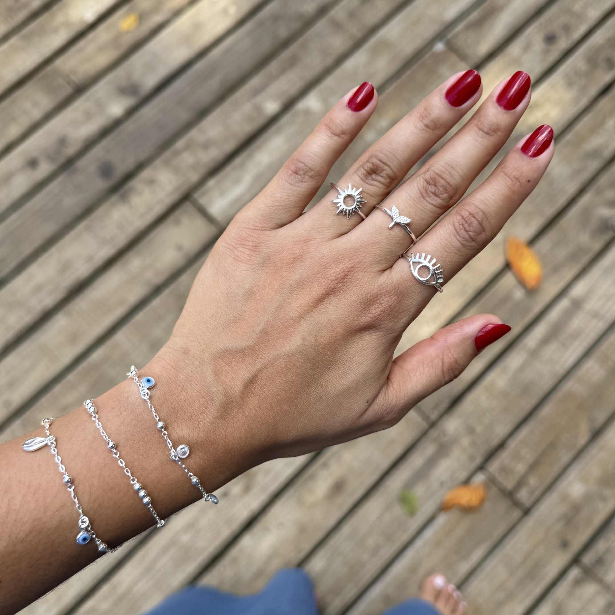 Anel Prata 925 Sol Detalhes Prata 925 9