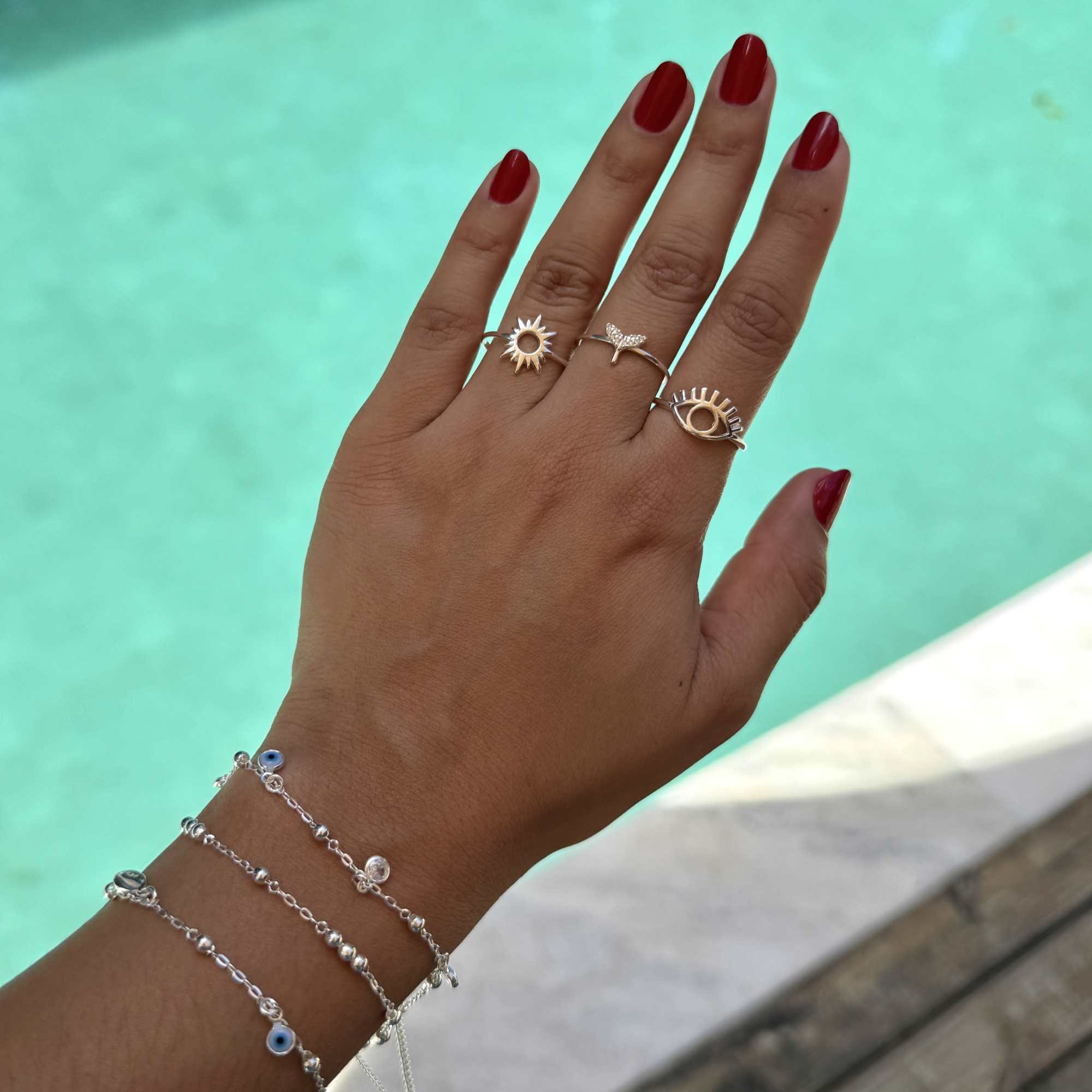 Anel Prata 925 Sol Detalhes Prata 925 10