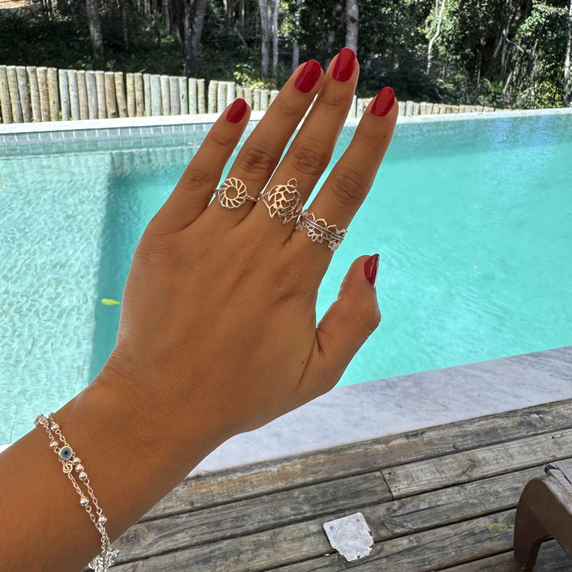 Anel Prata 925 Flor Detalhes Vazados Prata 925 4