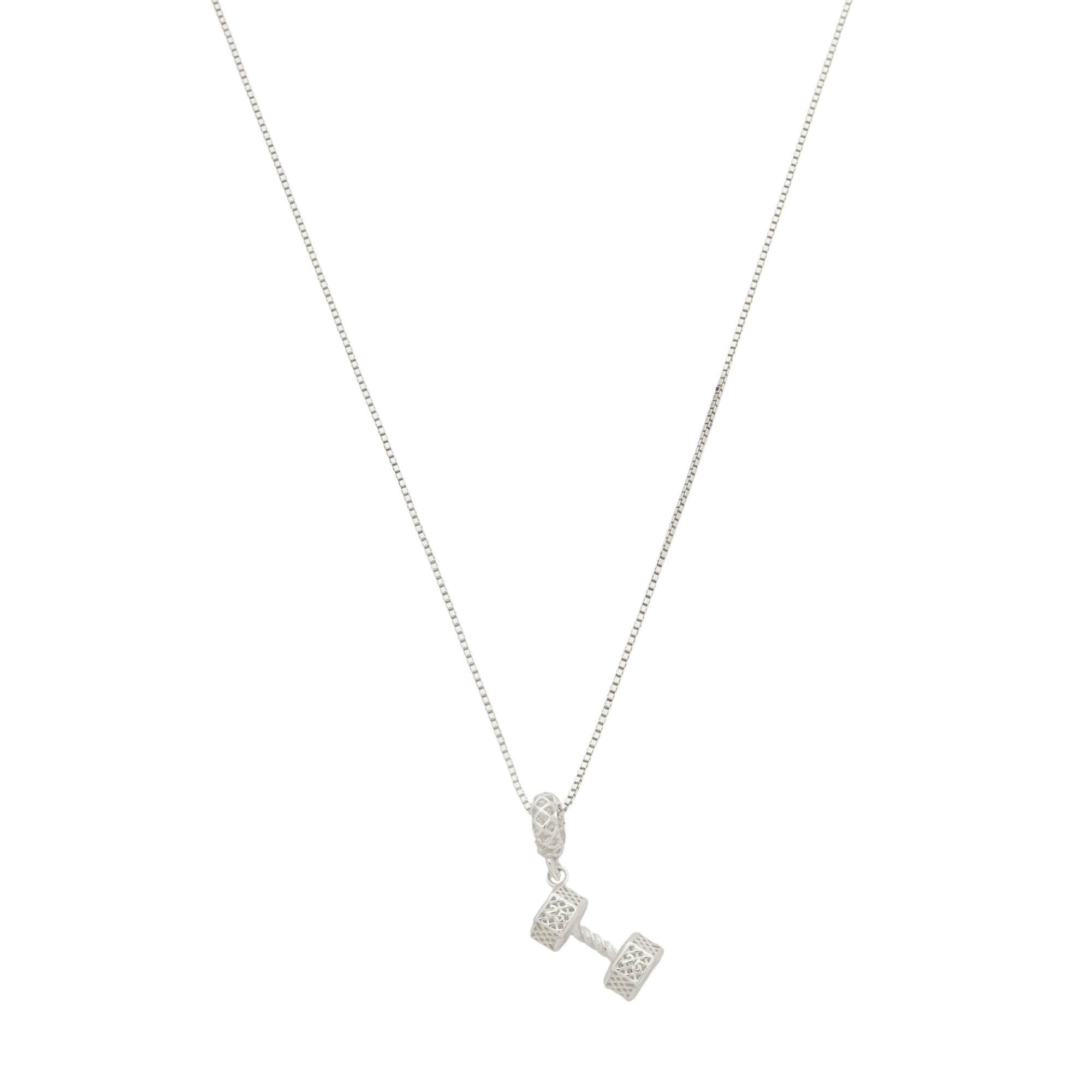 Colar Prata 925 Pingente Halter Detalhes Vazados