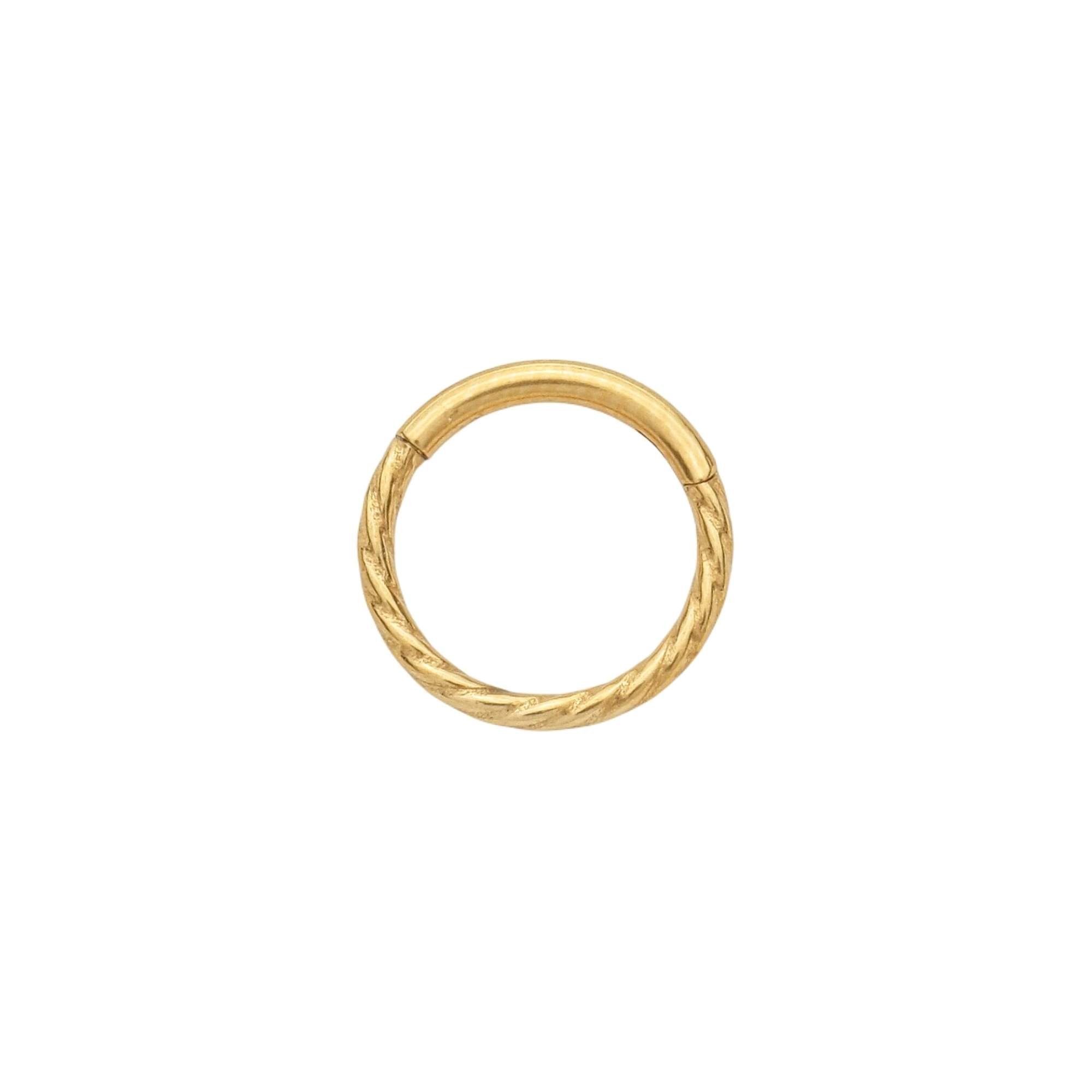 Piercing Nariz Titânio Dourado Argola Trançada