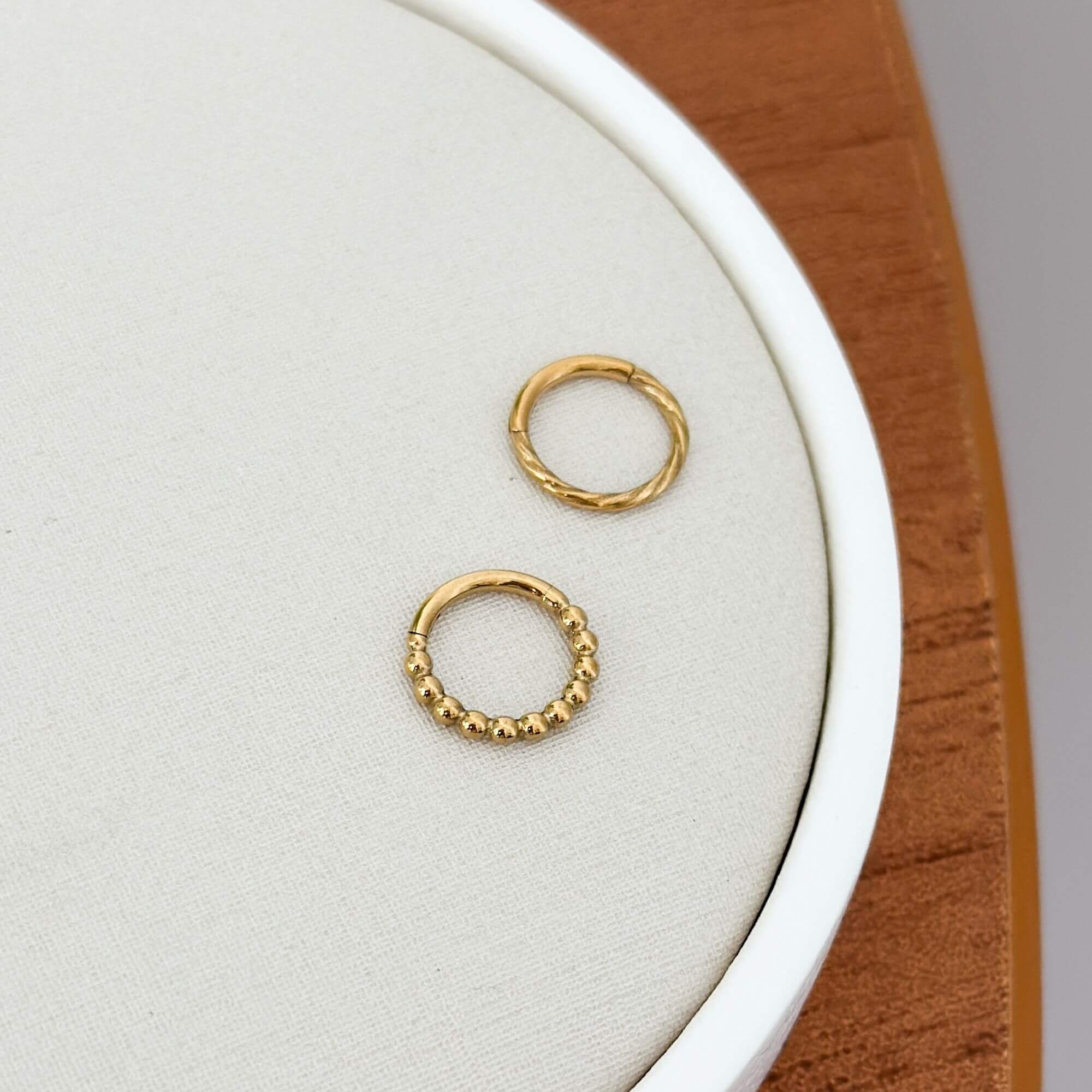 Piercing Nariz Titânio Dourado Argola Trançada Dourado 3