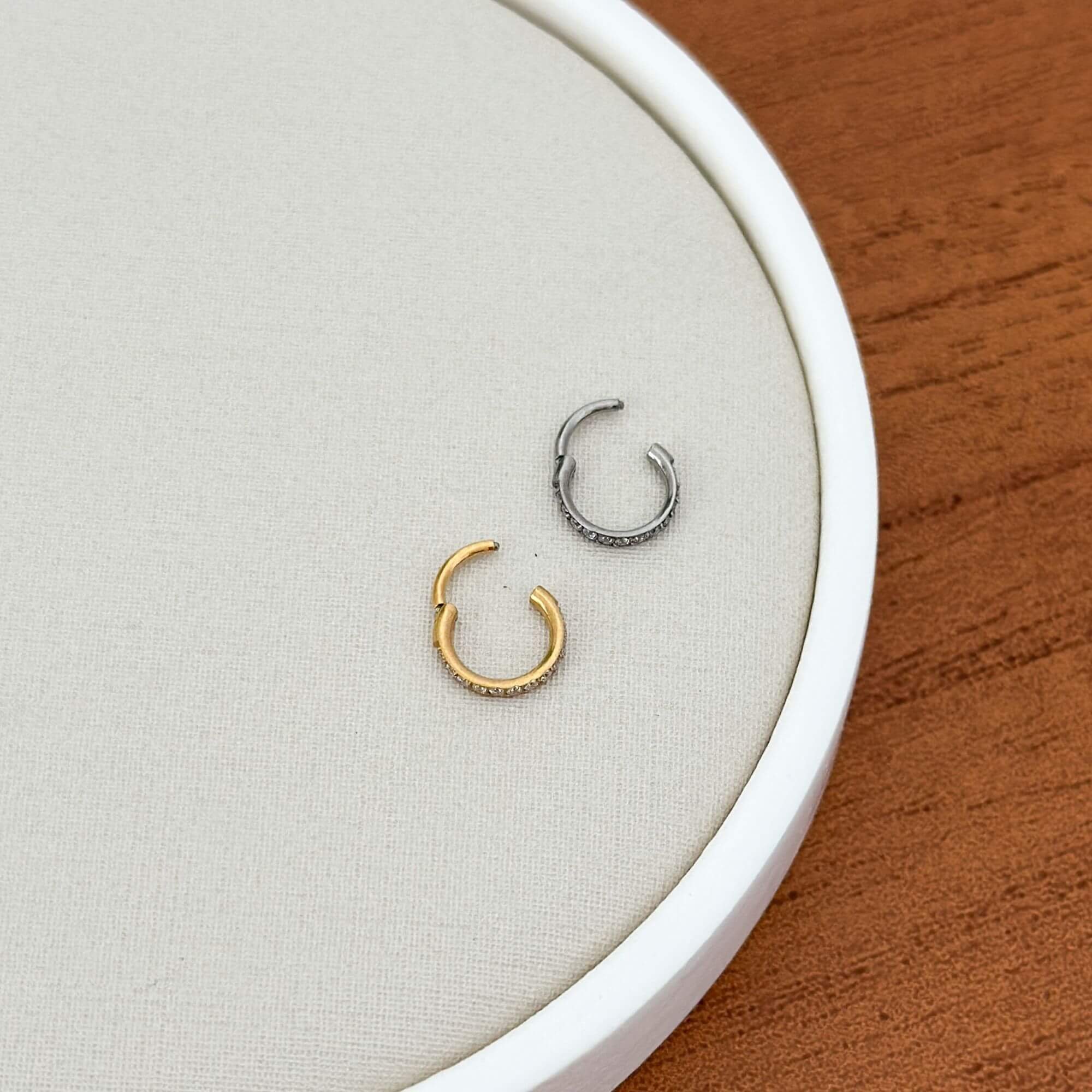 Piercing Orelha Titânio Fileira Cravejada Prata 4