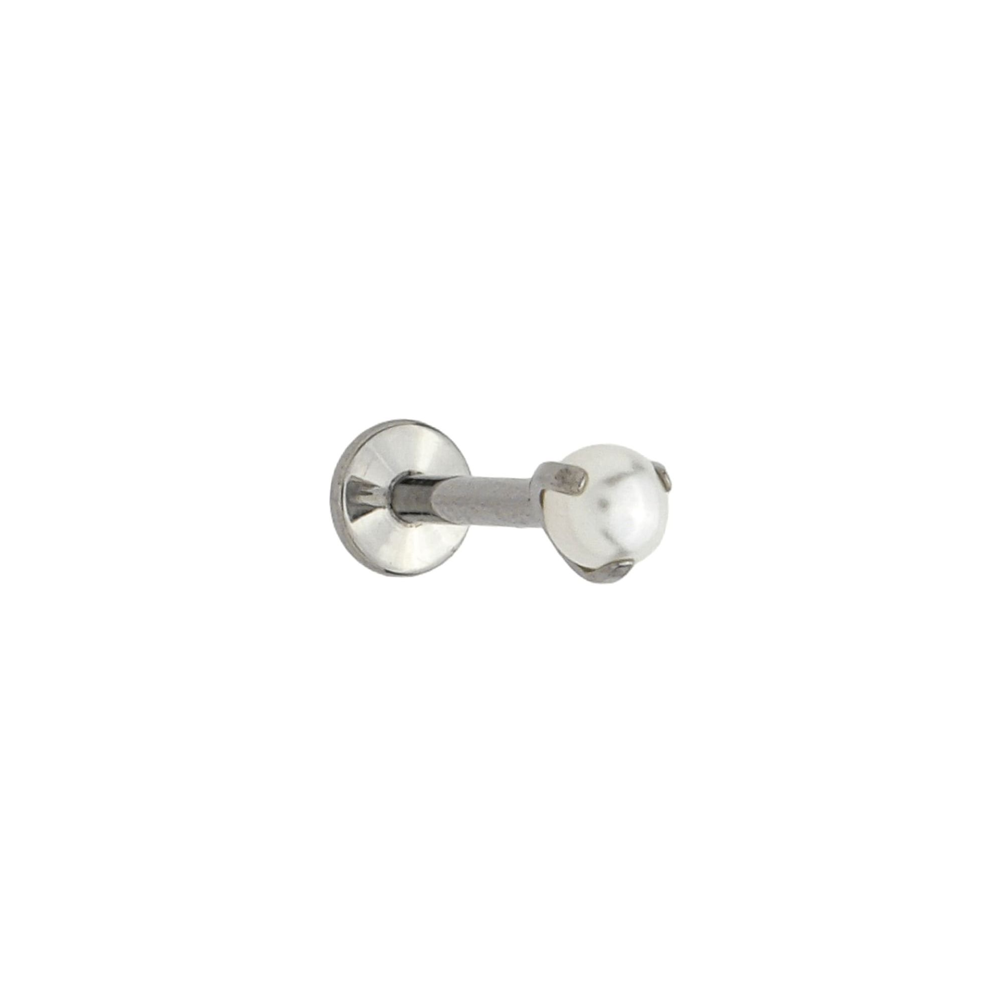 Piercing 8mm Titânio Labret Pérola