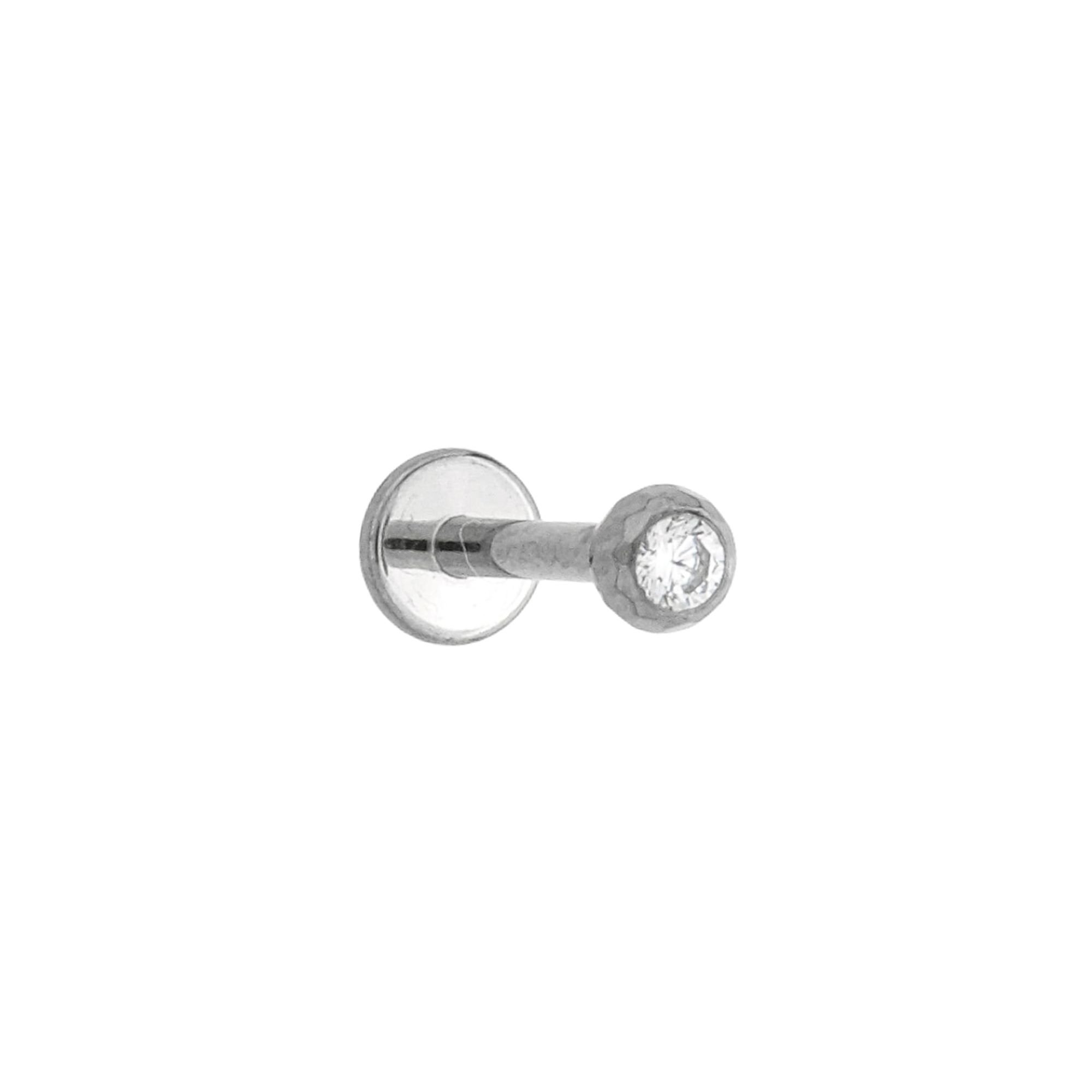 Piercing 8mm Titânio Labret Zircônia Ponto de Luz