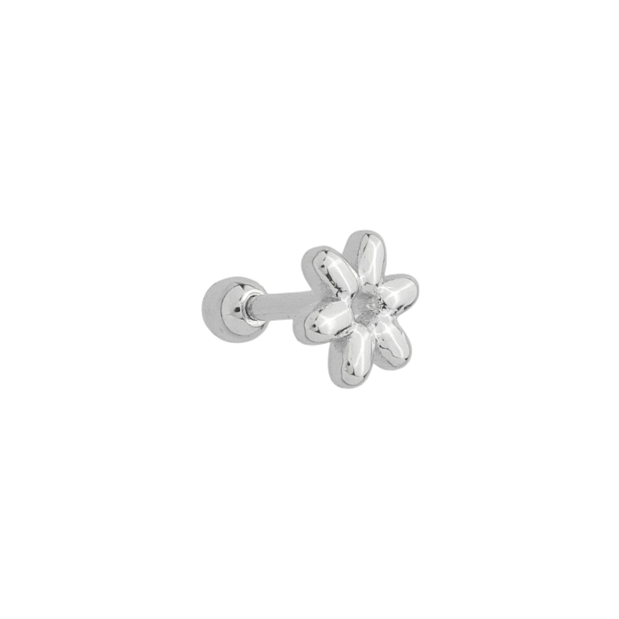 Piercing 8mm Tragus Prata 925 Flor