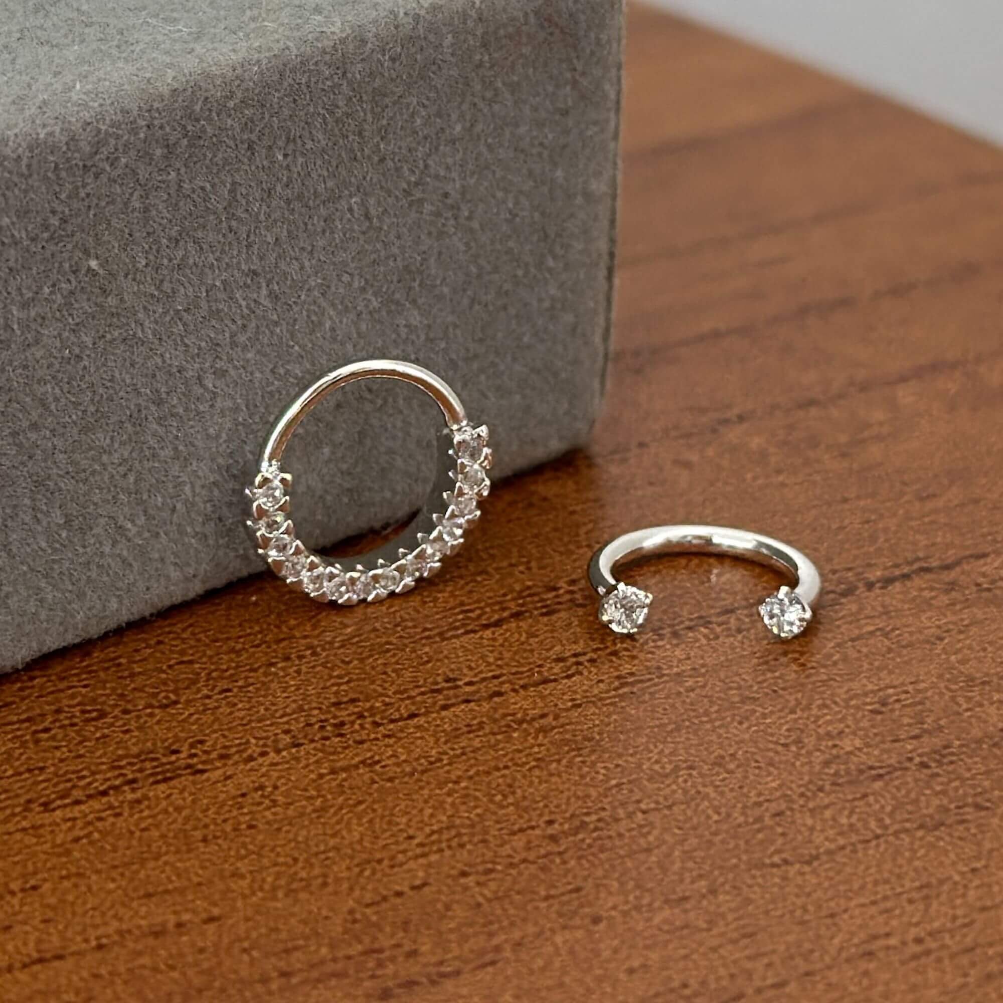 Piercing Prata 925 Ferradura Ponto de Luz Prata 2