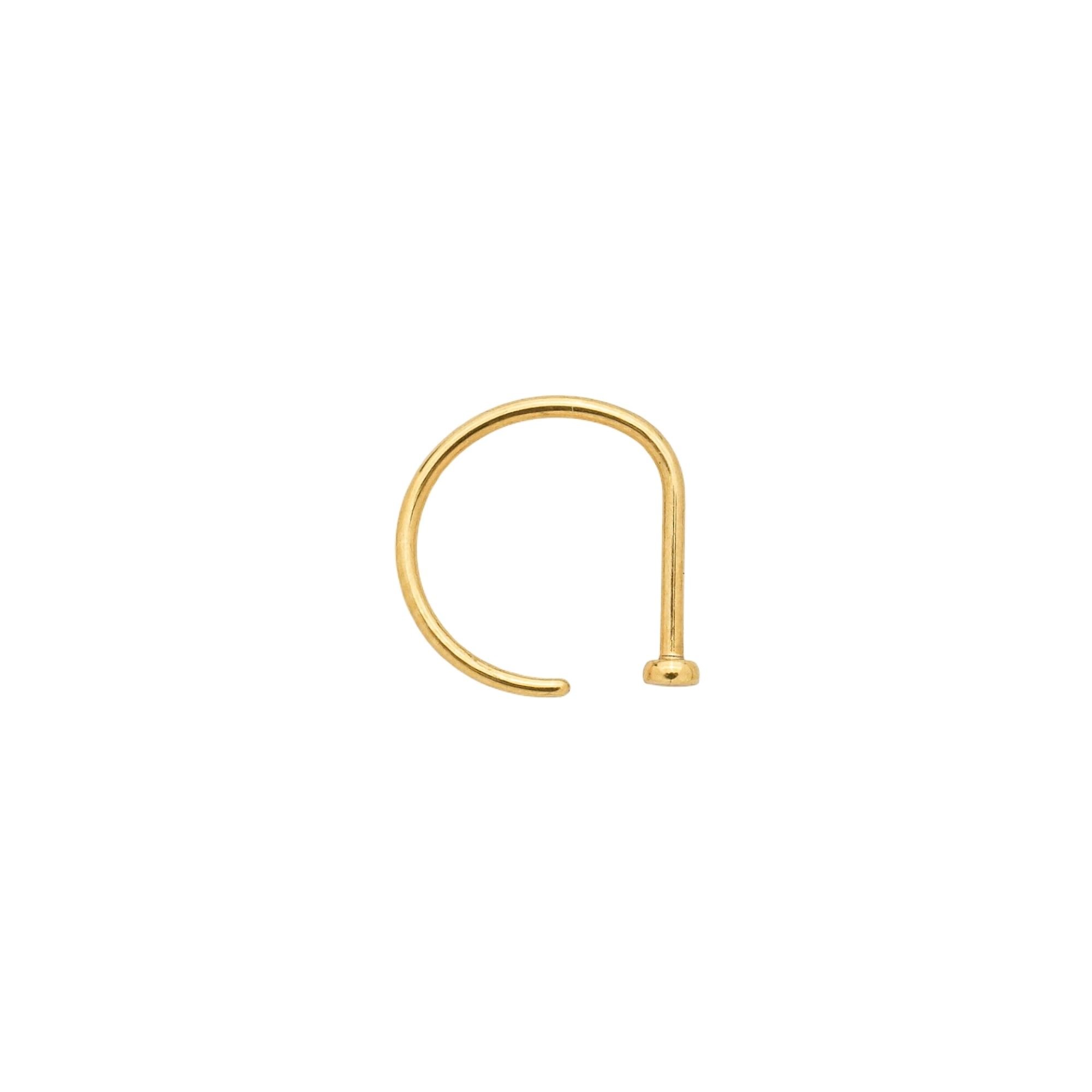 Piercing Titânio Dourado Argola D-Ring Liso