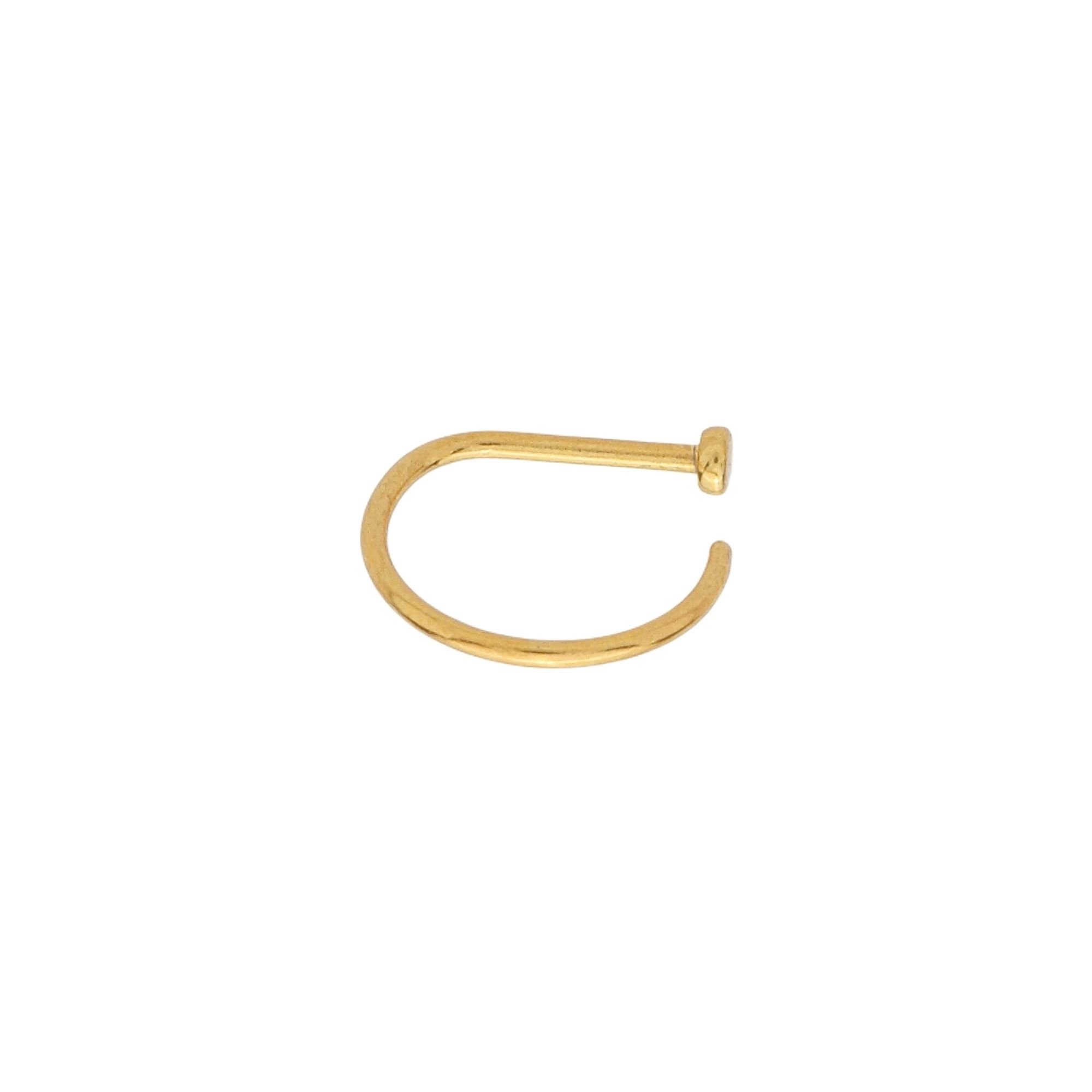 Piercing Titânio Dourado Argola D-Ring Liso Dourado 3