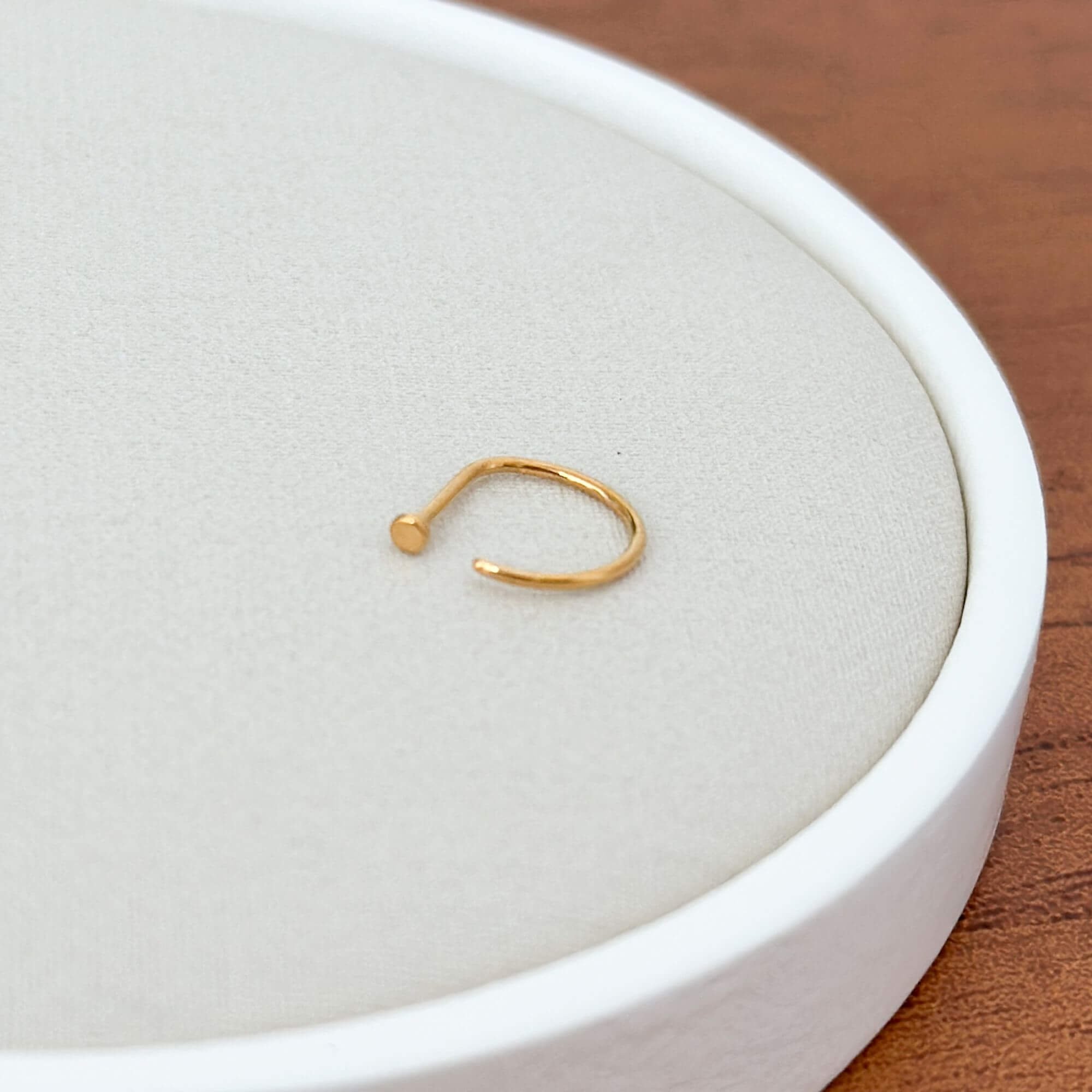 Piercing Titânio Dourado Argola D-Ring Liso Dourado 7