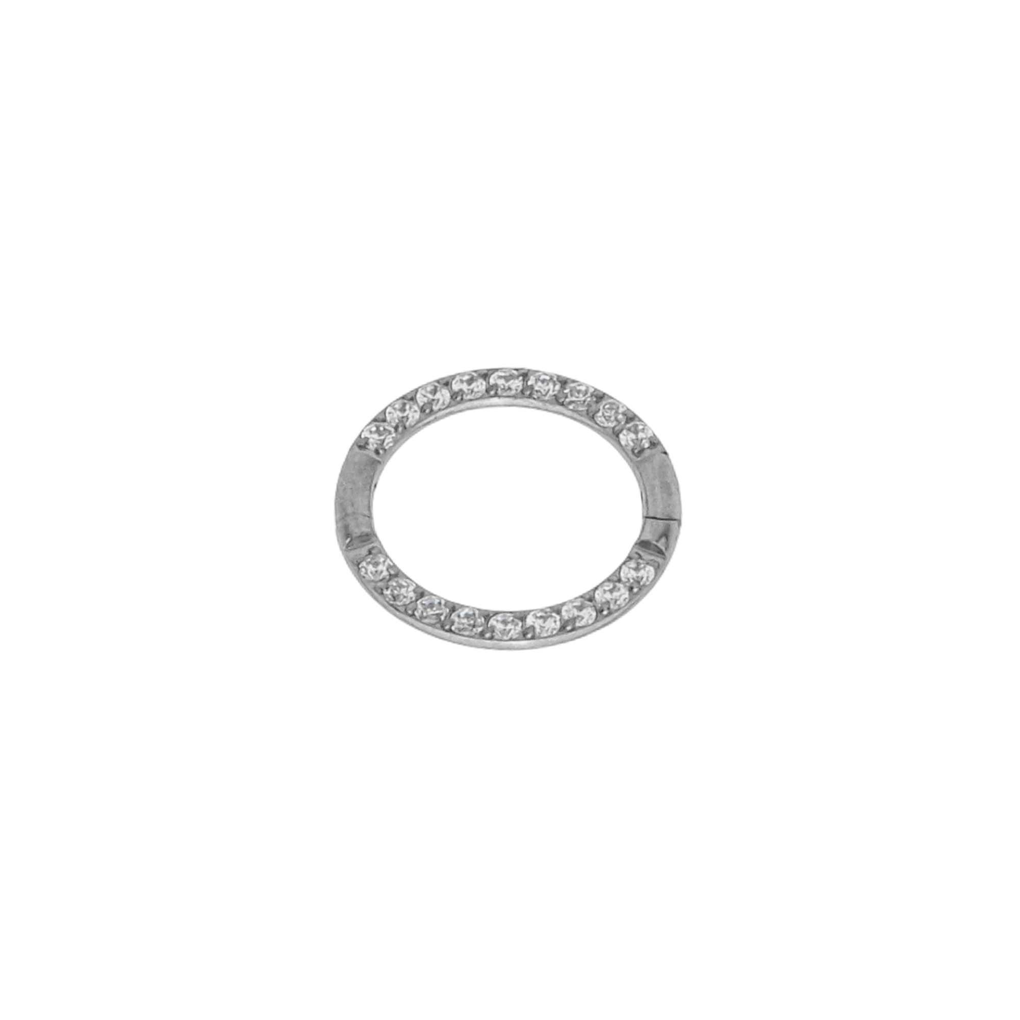 Piercing Nariz Titânio Detalhes Cravejados Prata 6