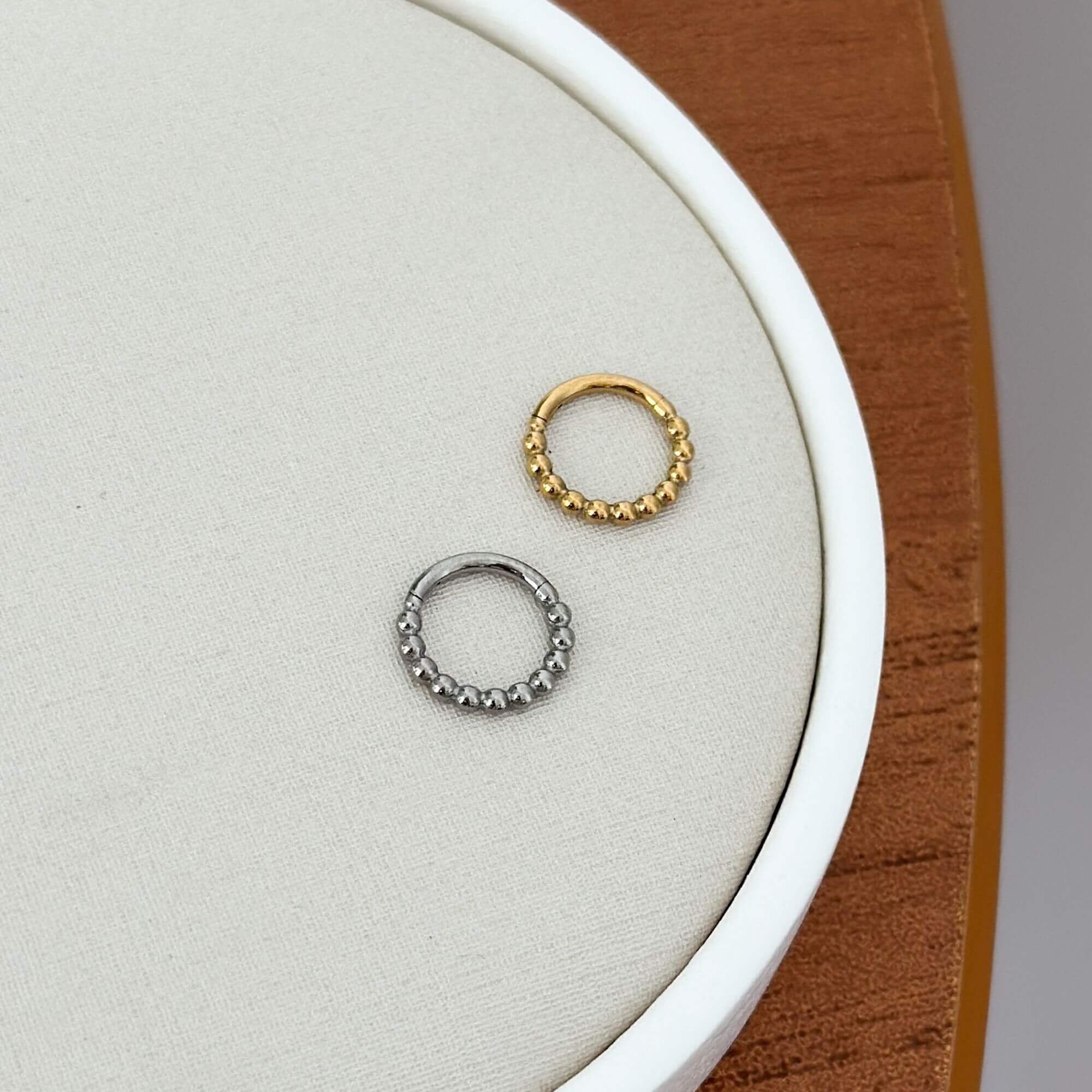 Piercing Orelha Titânio Dourado Argola Bolinha Dourado 4