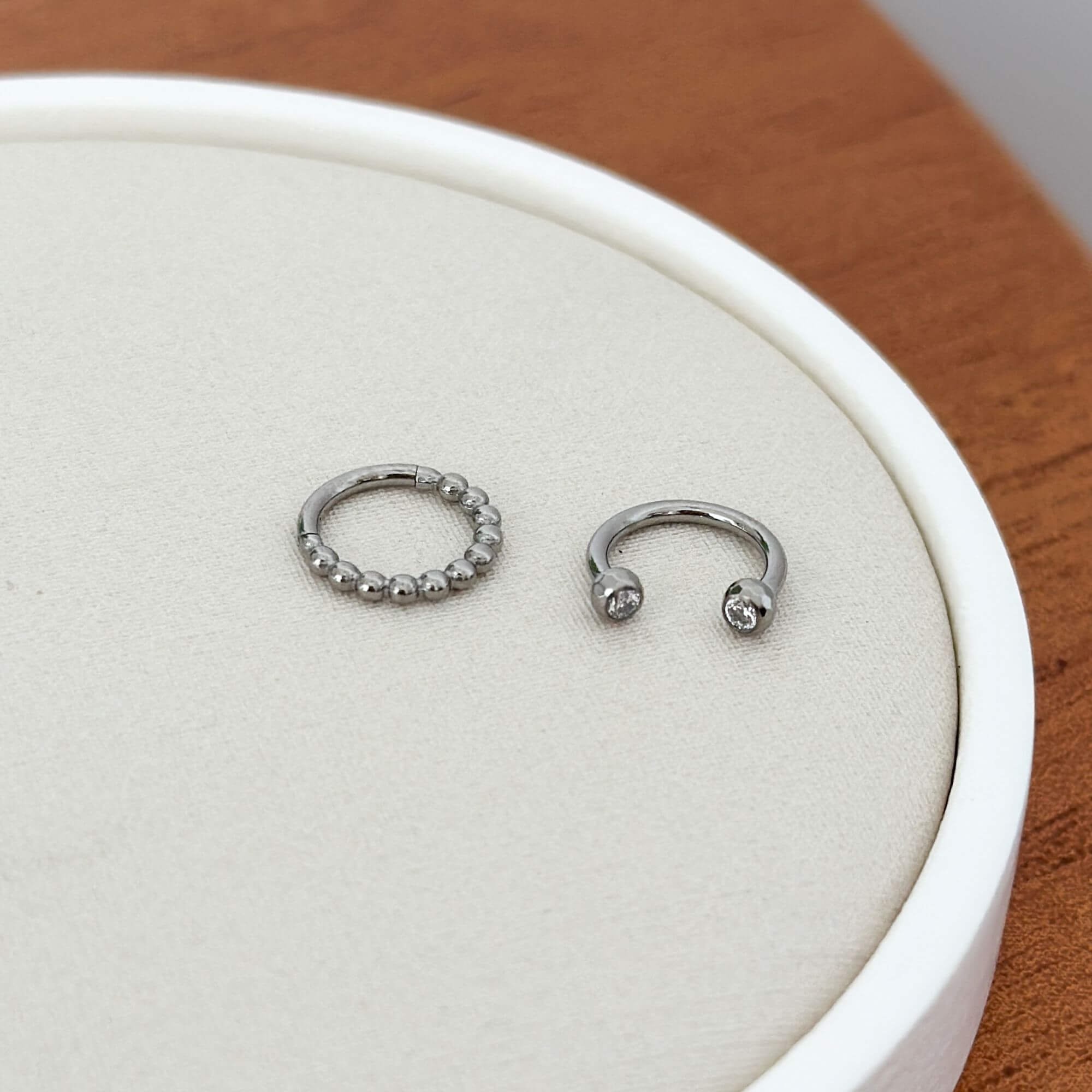 Piercing Orelha Titânio Argola Bolinha Prata 2