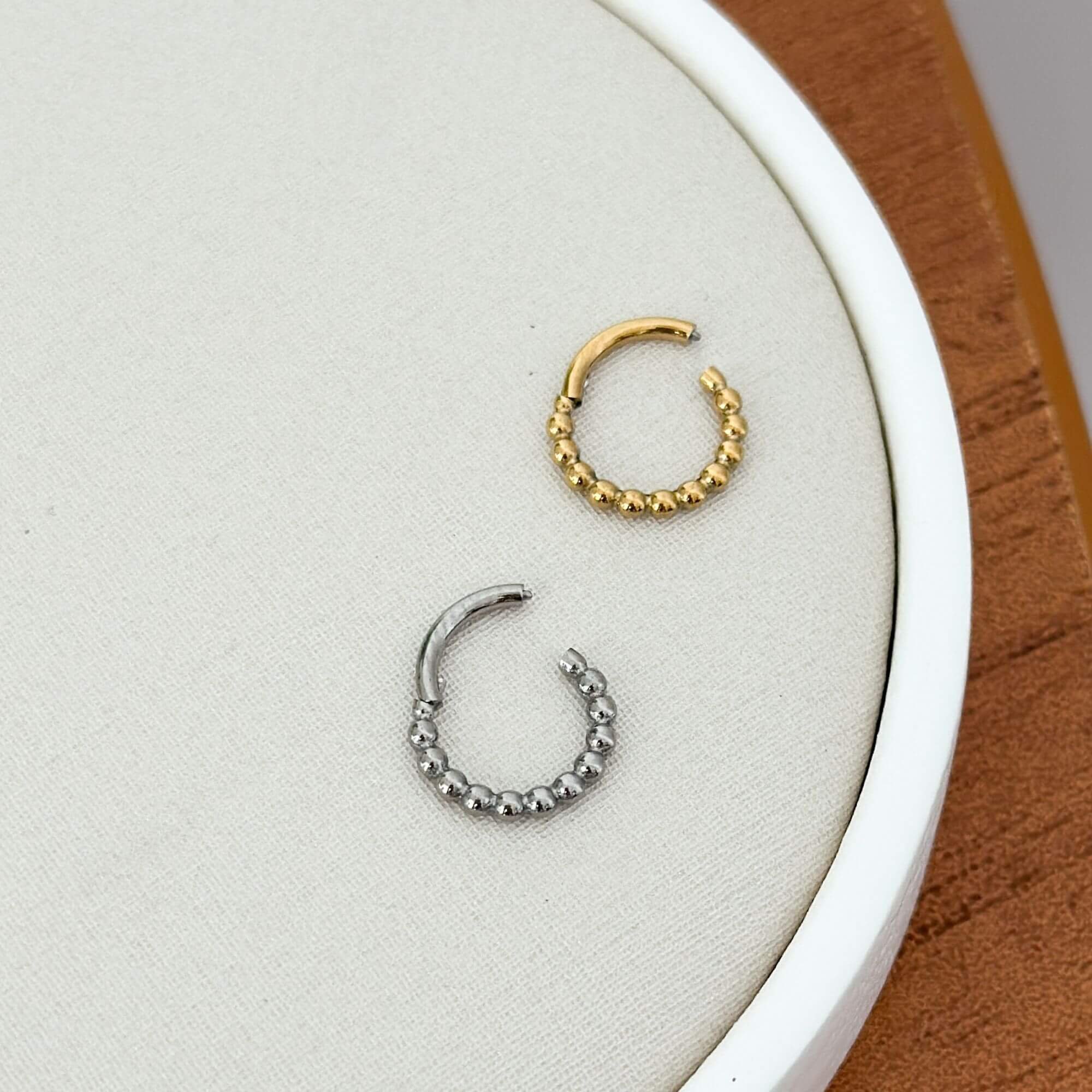 Piercing Orelha Titânio Argola Bolinha Prata 3