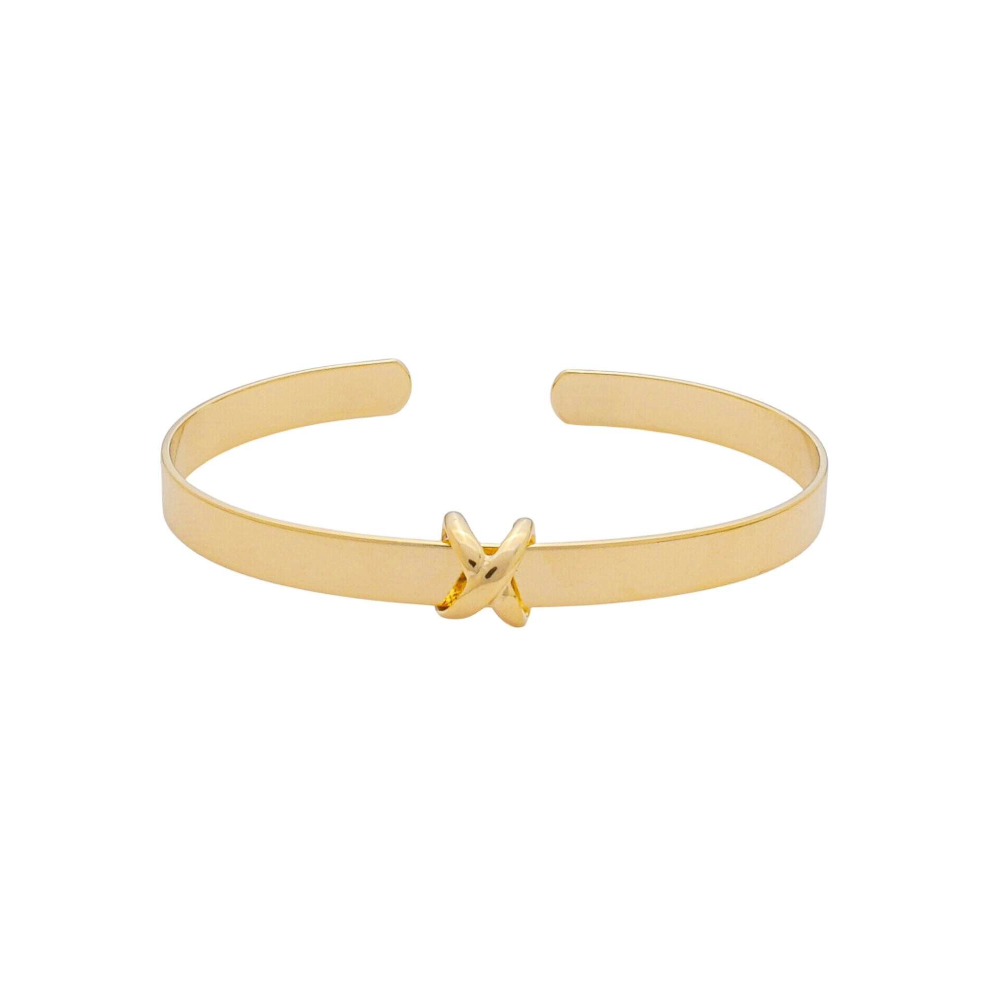 Bracelete Folheado a Ouro 18k Aro Largo Nó