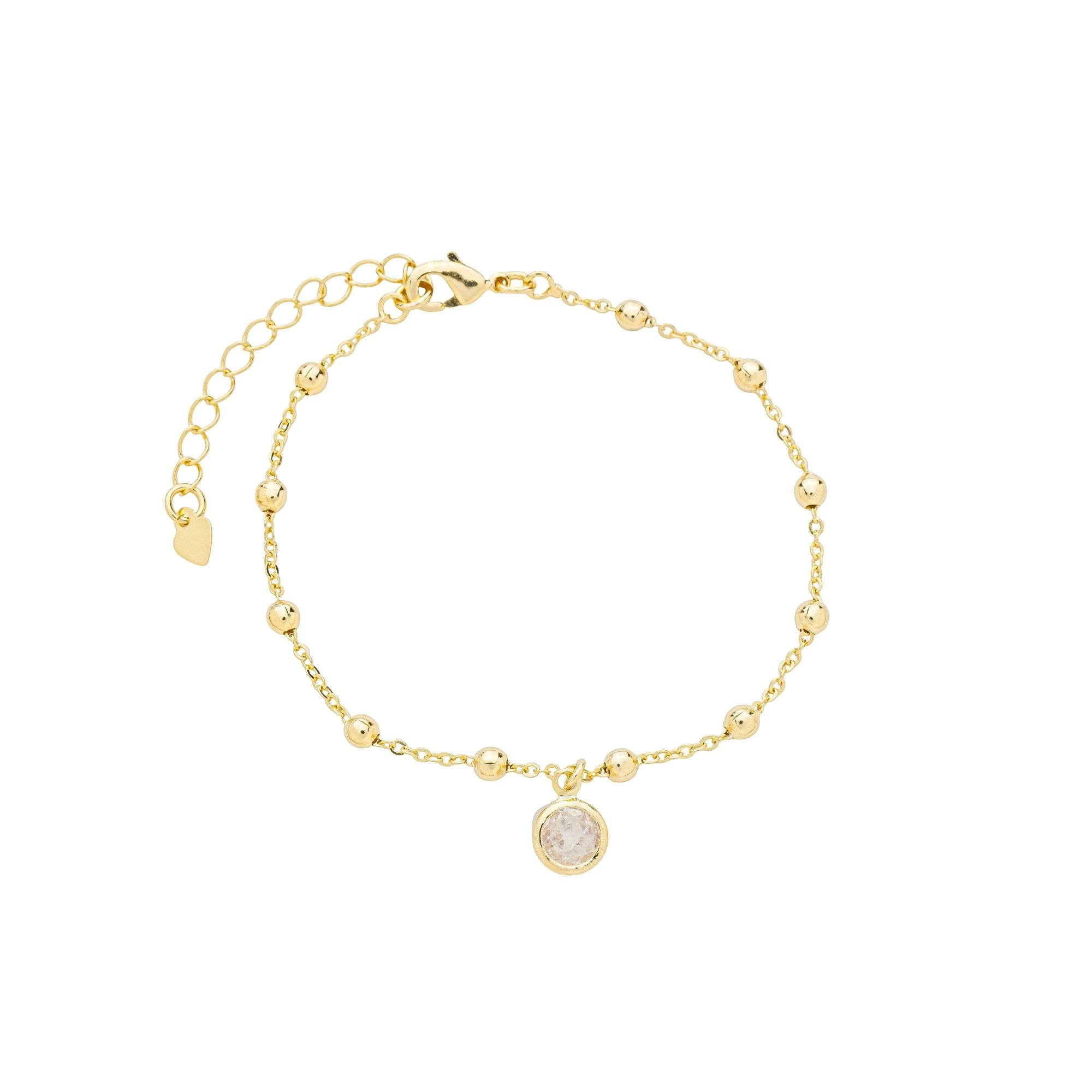 Pulseira Folheado a Ouro 18k Bolinhas e Zircônia M