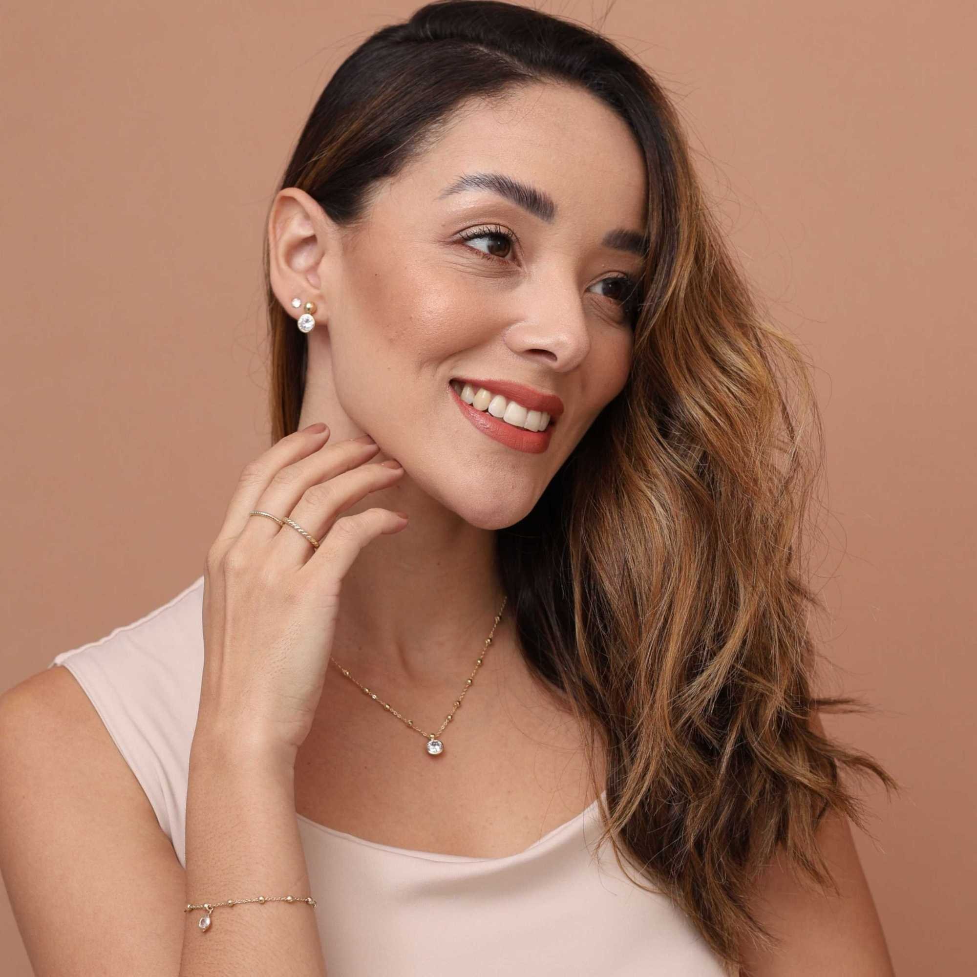 Pulseira Folheado a Ouro 18k Bolinhas e Zircônia M Dourado 5