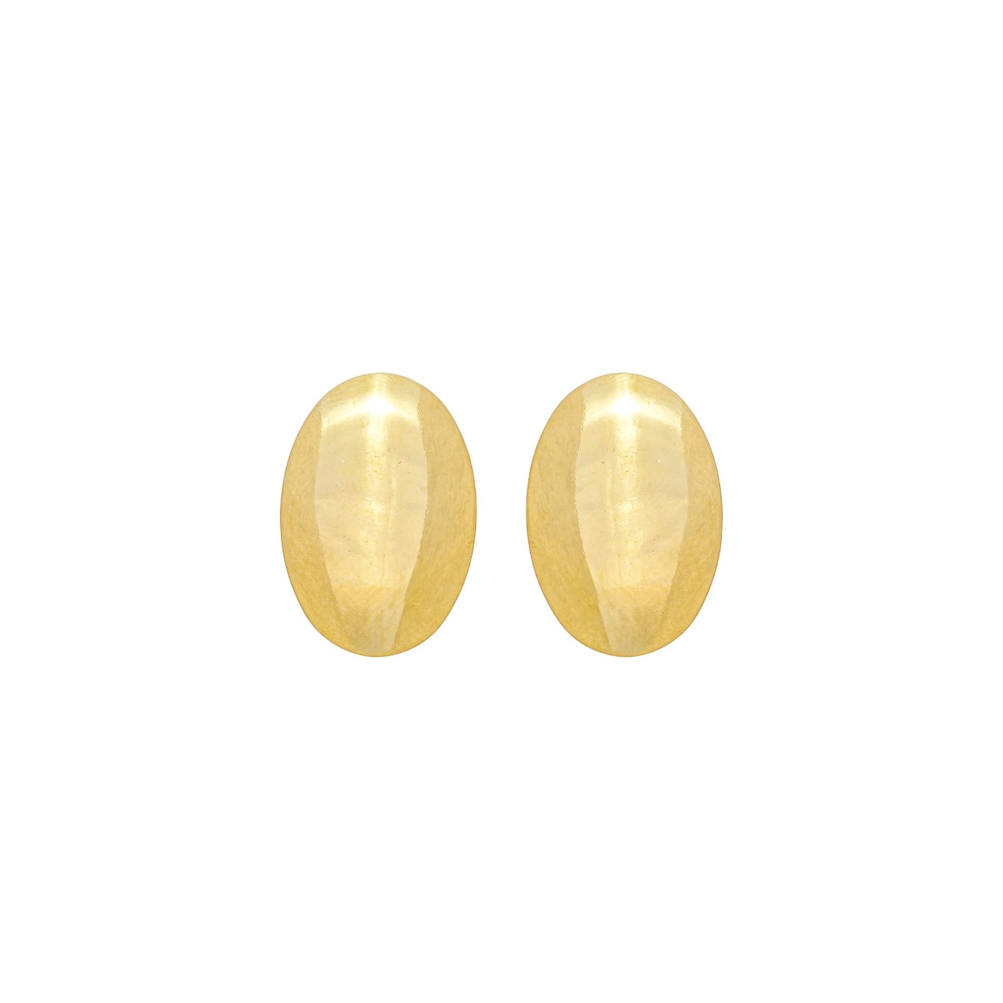 Brinco Folheado a Ouro 18k Oval Chapa Espelhada