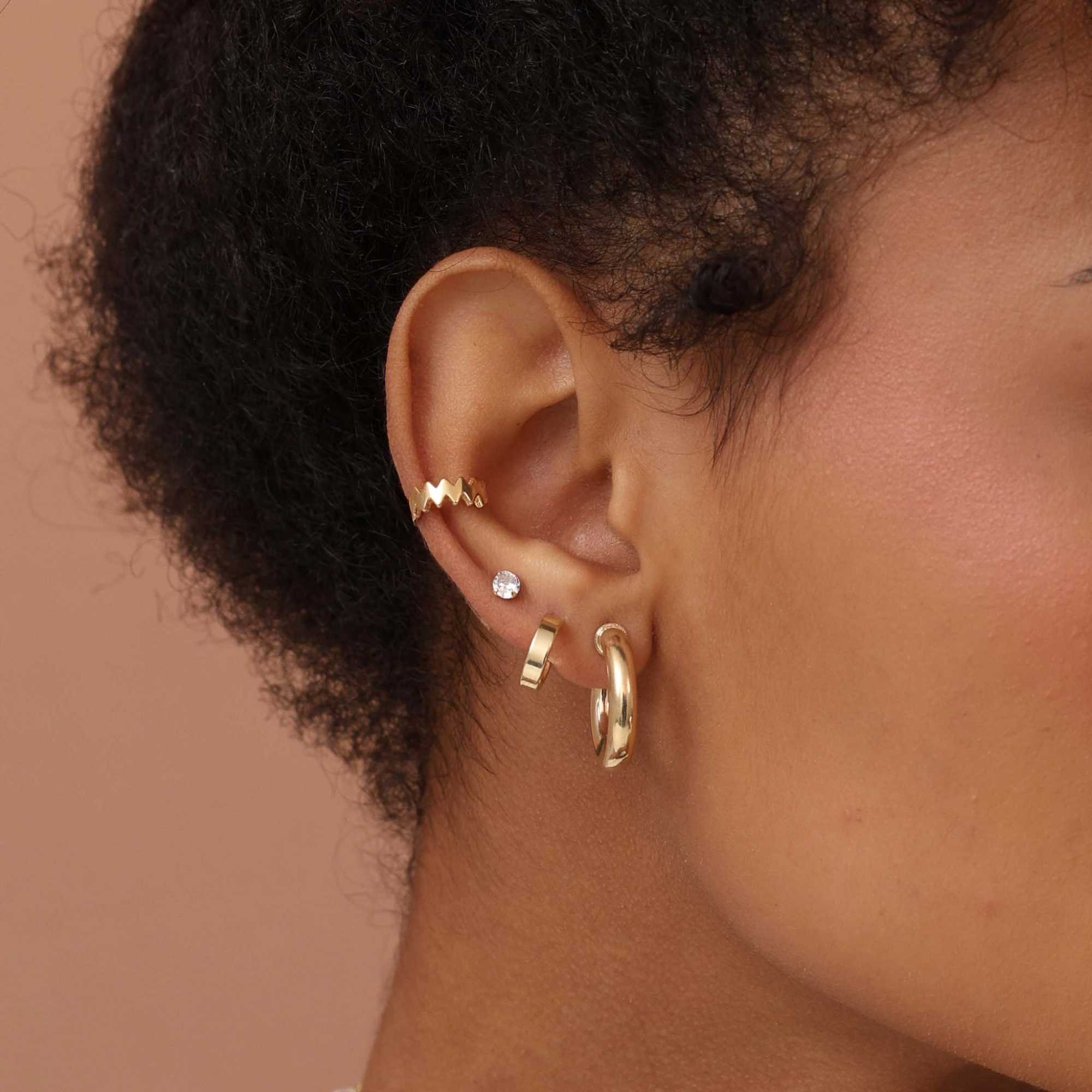 Argolinha Folheado a Ouro 18k Aro Quadrado Liso P Dourado 2