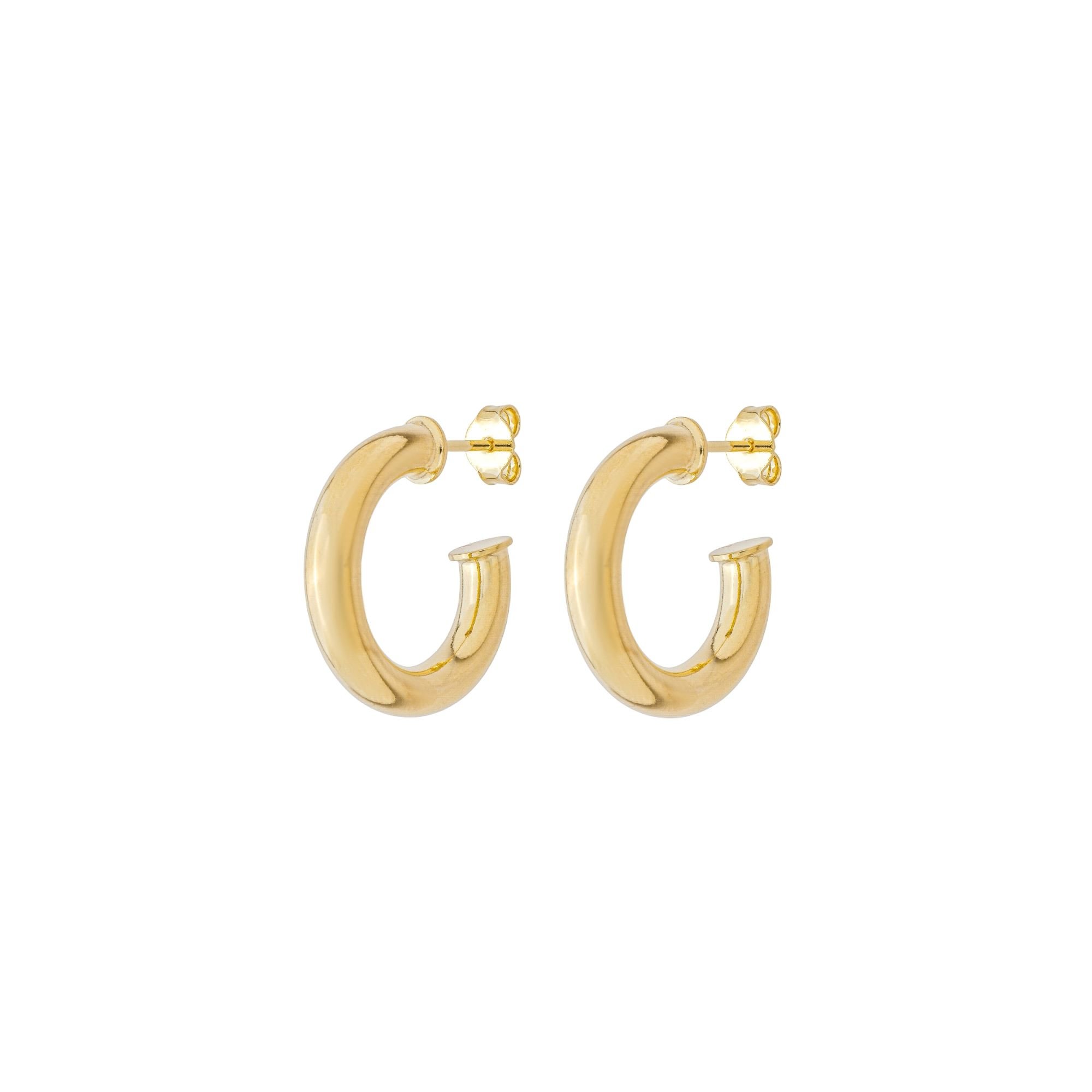 Brinco Folheado a Ouro 18k Argola Tubo P