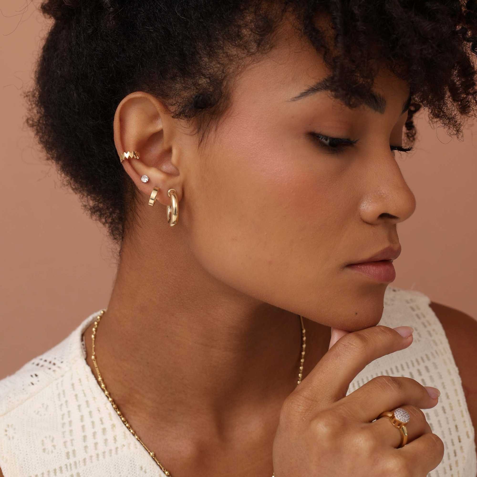 Brinco Folheado a Ouro 18k Argola Tubo P Dourado 2