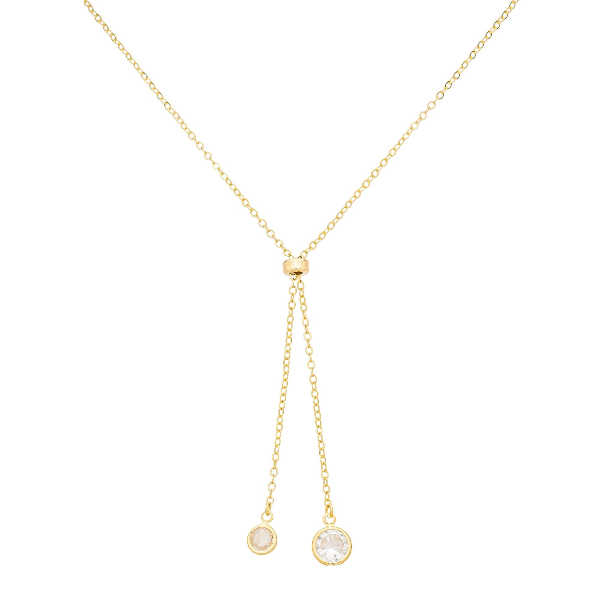 Colar Gravatinha Folheado a Ouro 18k Elo Português e Ponto de Luz Duplo