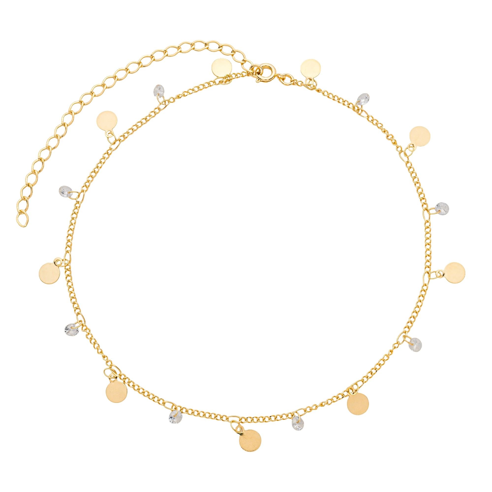 Choker Folheado a Ouro 18K Medalhas Espelhadas e Cristais