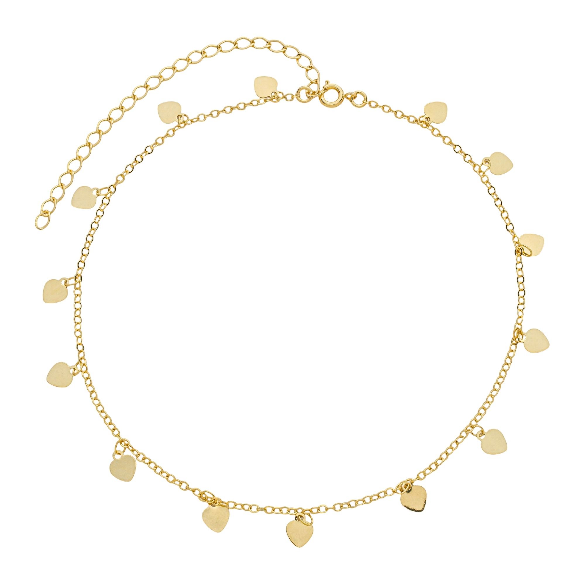 Choker Folheado a Ouro 18k Elo Português Medalha Coração Espelhado