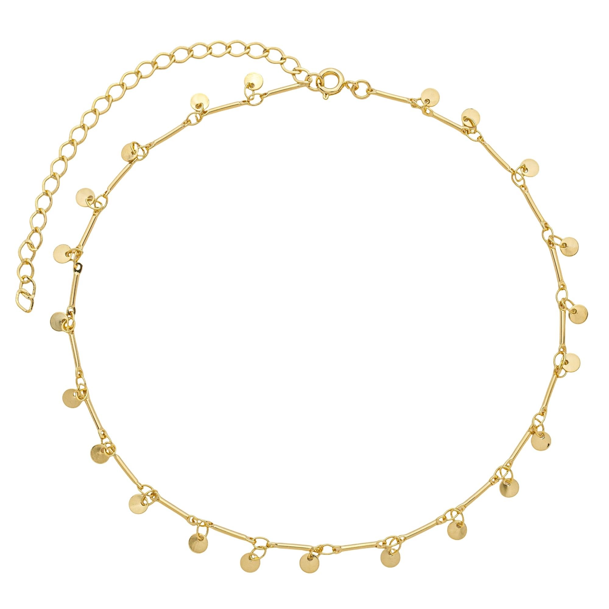 Choker Folheado a Ouro 18k Canutilhos e Medalhas Lisas
