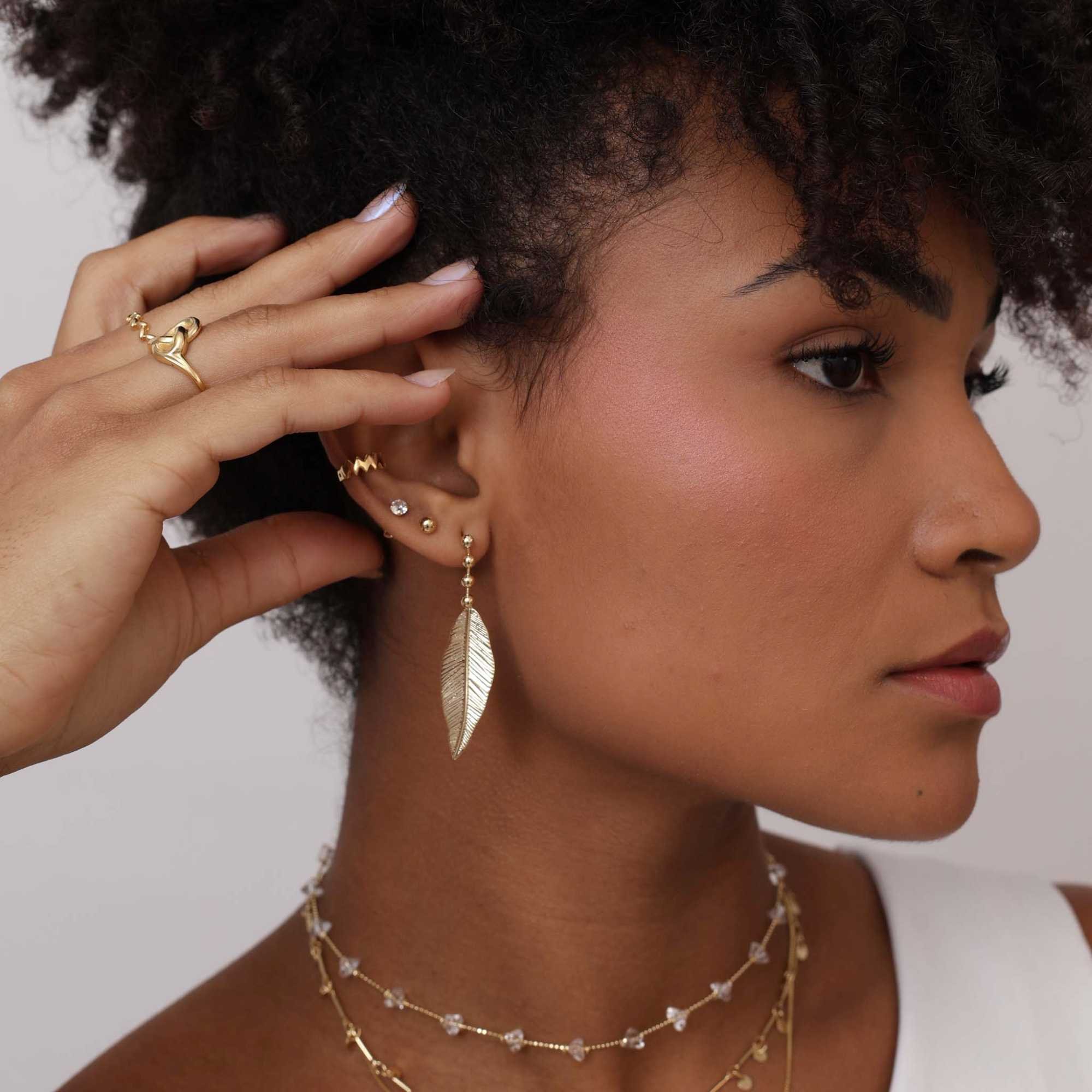 Choker Folheado a Ouro 18k Corrente Bolinhas e Cristais Dourado 3