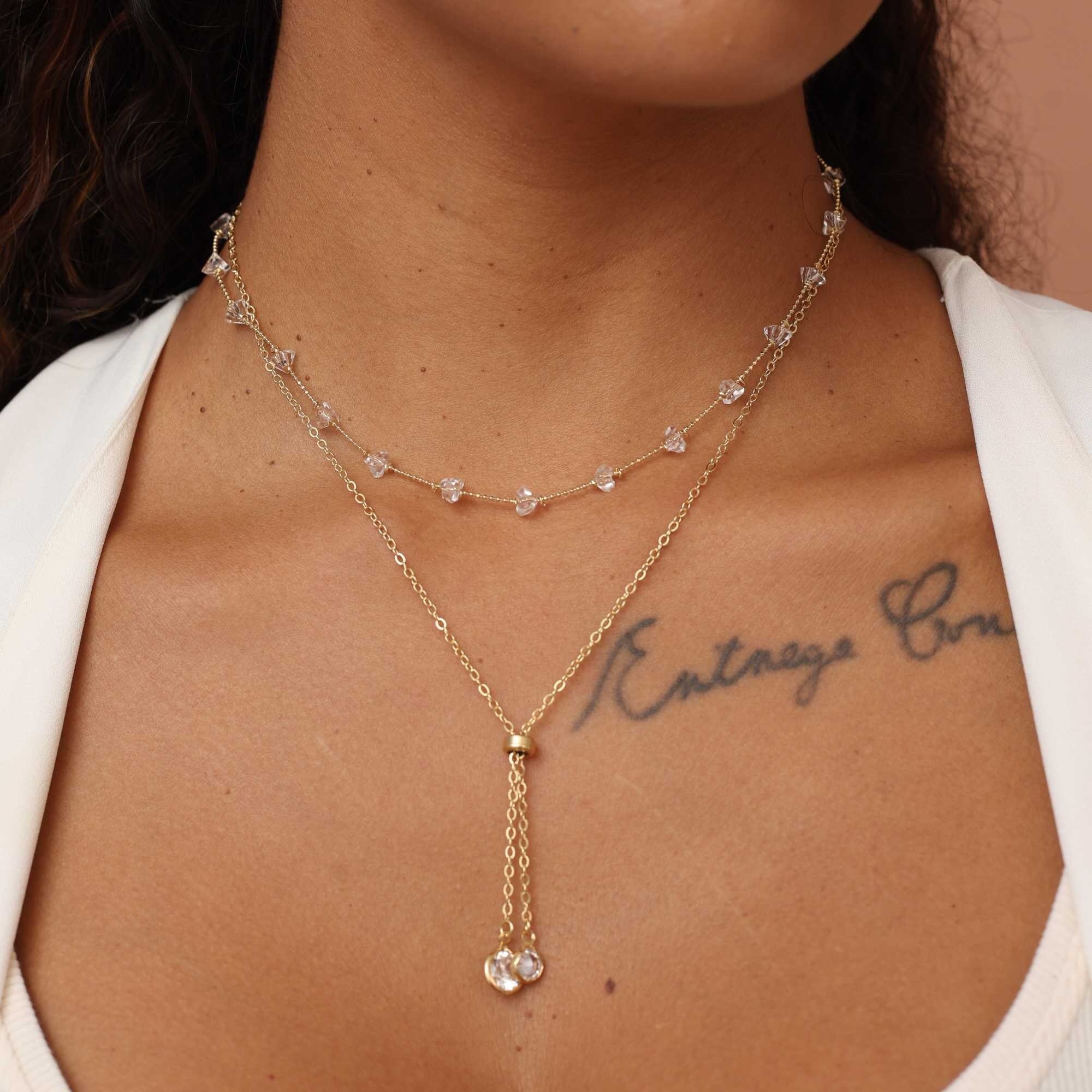 Conjunto Folheado a Ouro 18k Duplo Ponto de Luz Dourado 3