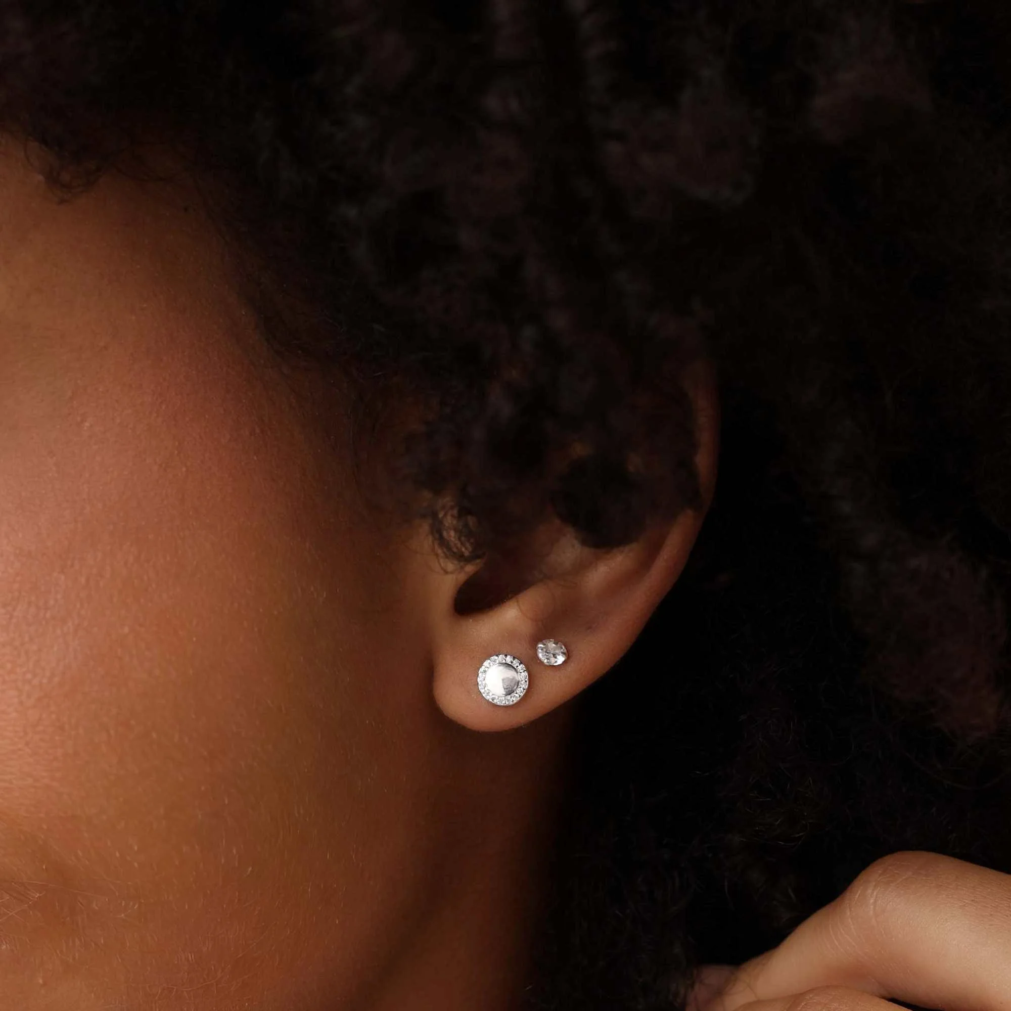 Brinco Prata 925 Circulo Borda Cravejada Prata 2