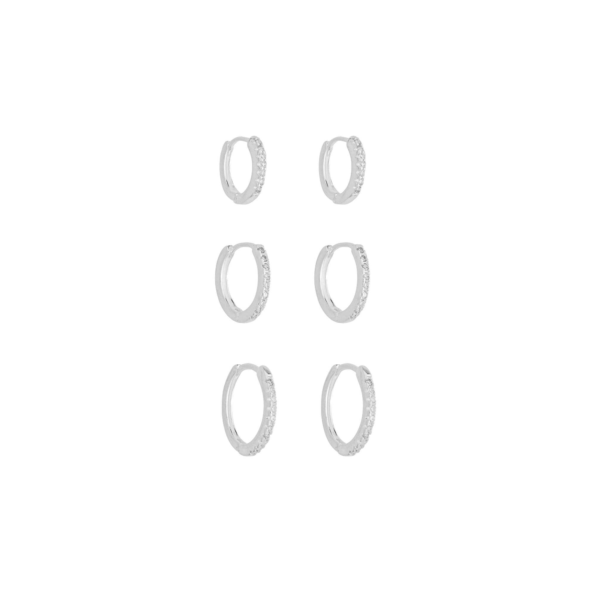 Kit Argolinha Prata 925 Aro Fino Cravejado Zircônia