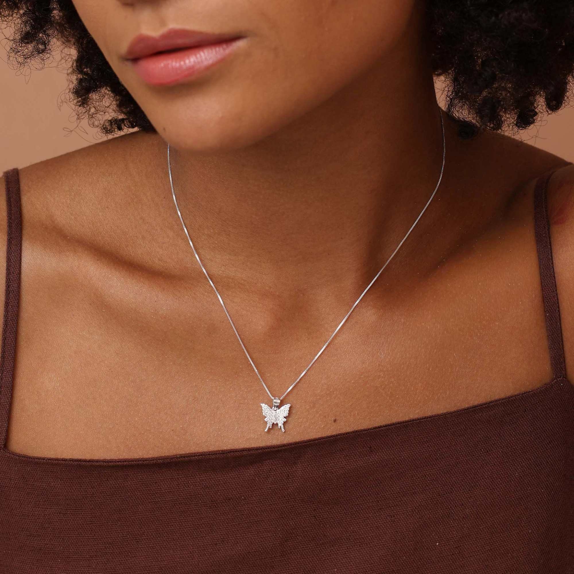 Conjunto Prata 925 Borboleta Design Cravejado Prata 3