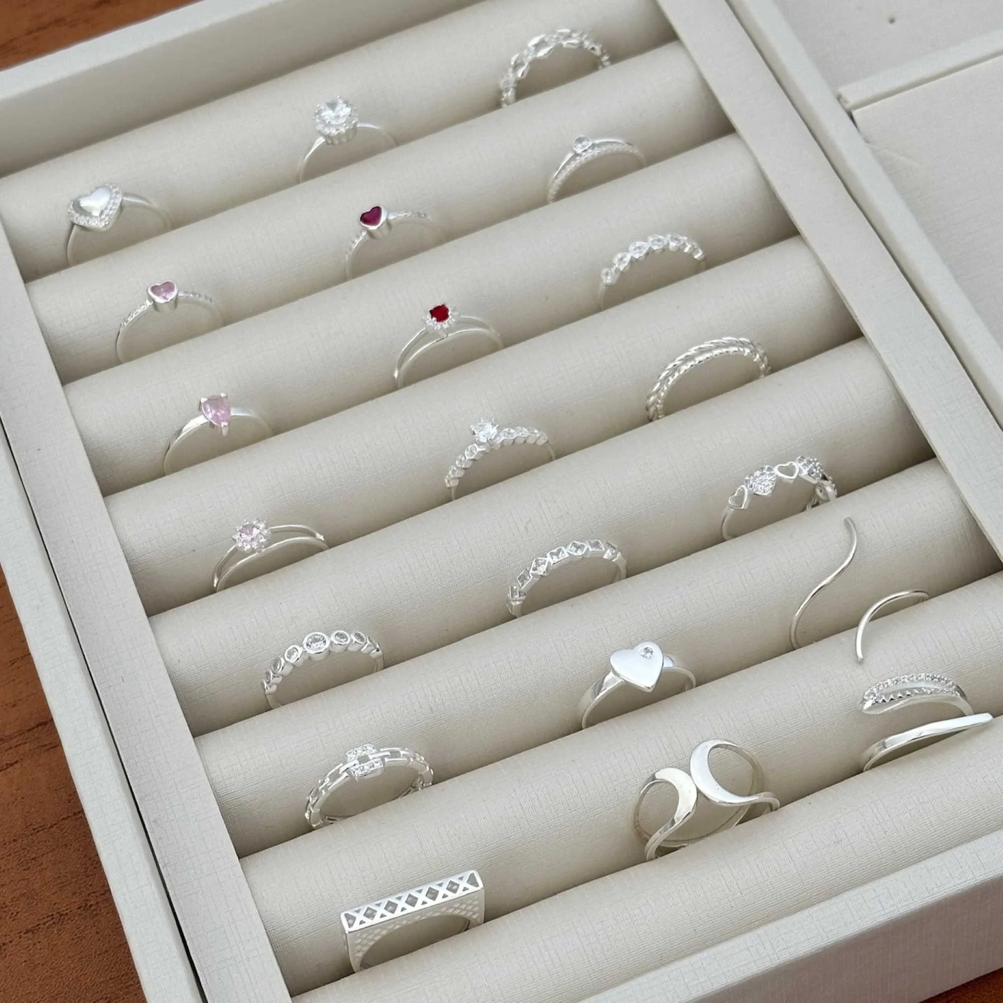 Anel Prata 925 Solitário Flor Cravejada Zircônia Rosa Claro Aro Duplo Prata 6