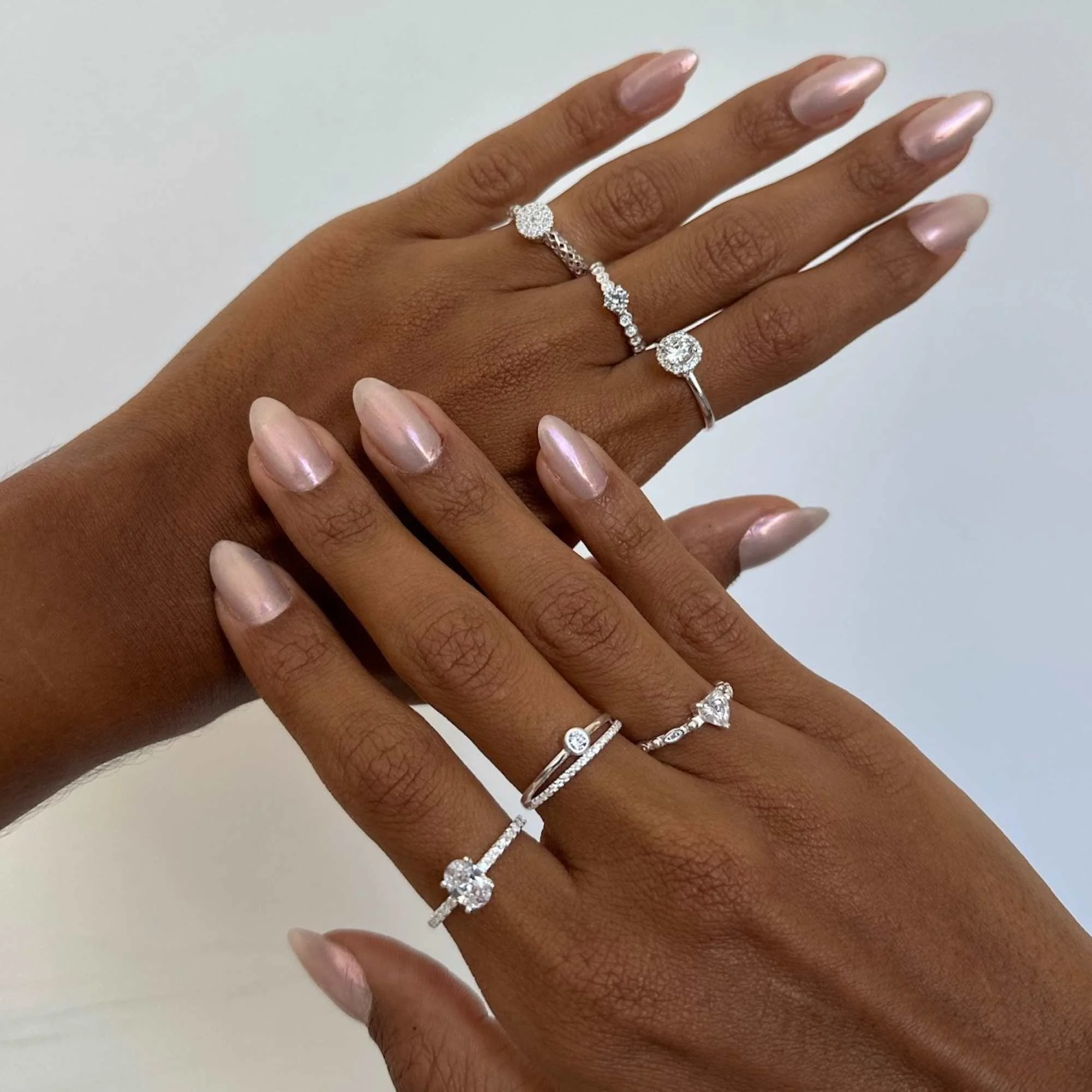 Anel Prata 925 Solitário Coração Zircônia e Pontos de Luz Ovais Prata 3