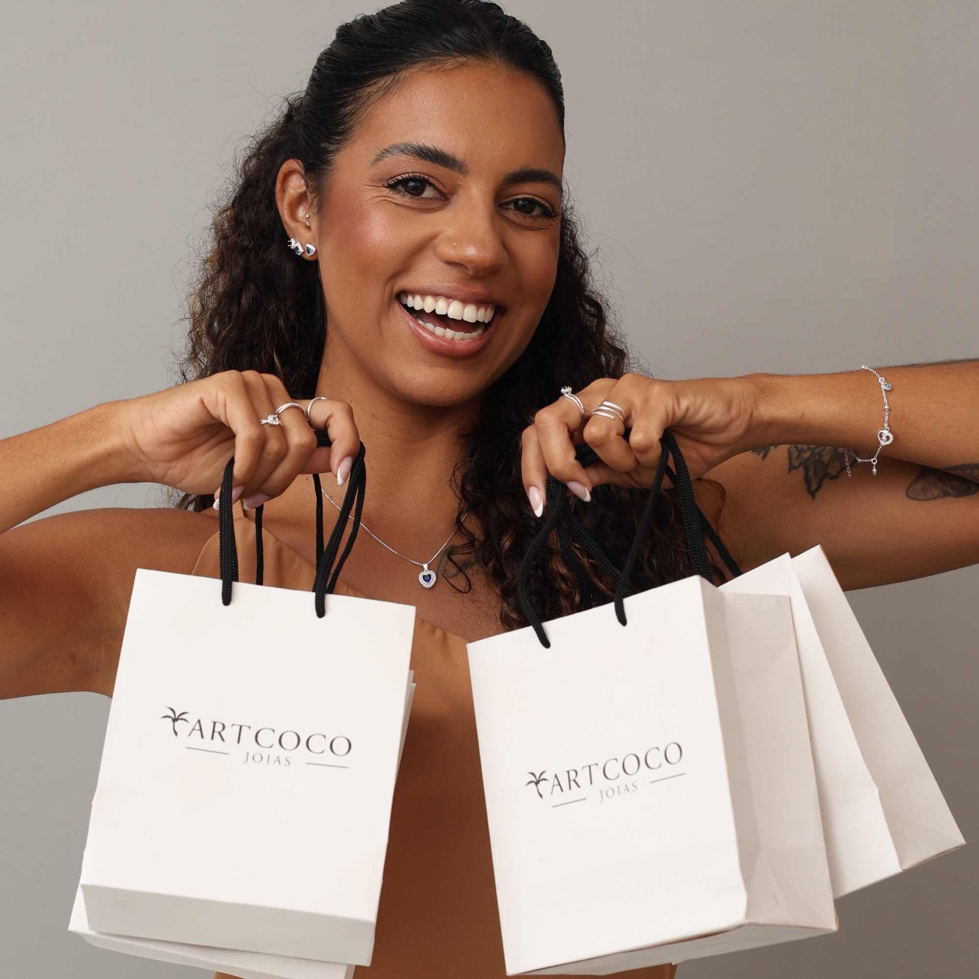 Anel Prata 925 Aro Duplo Zircônia Quadrada Prata 4