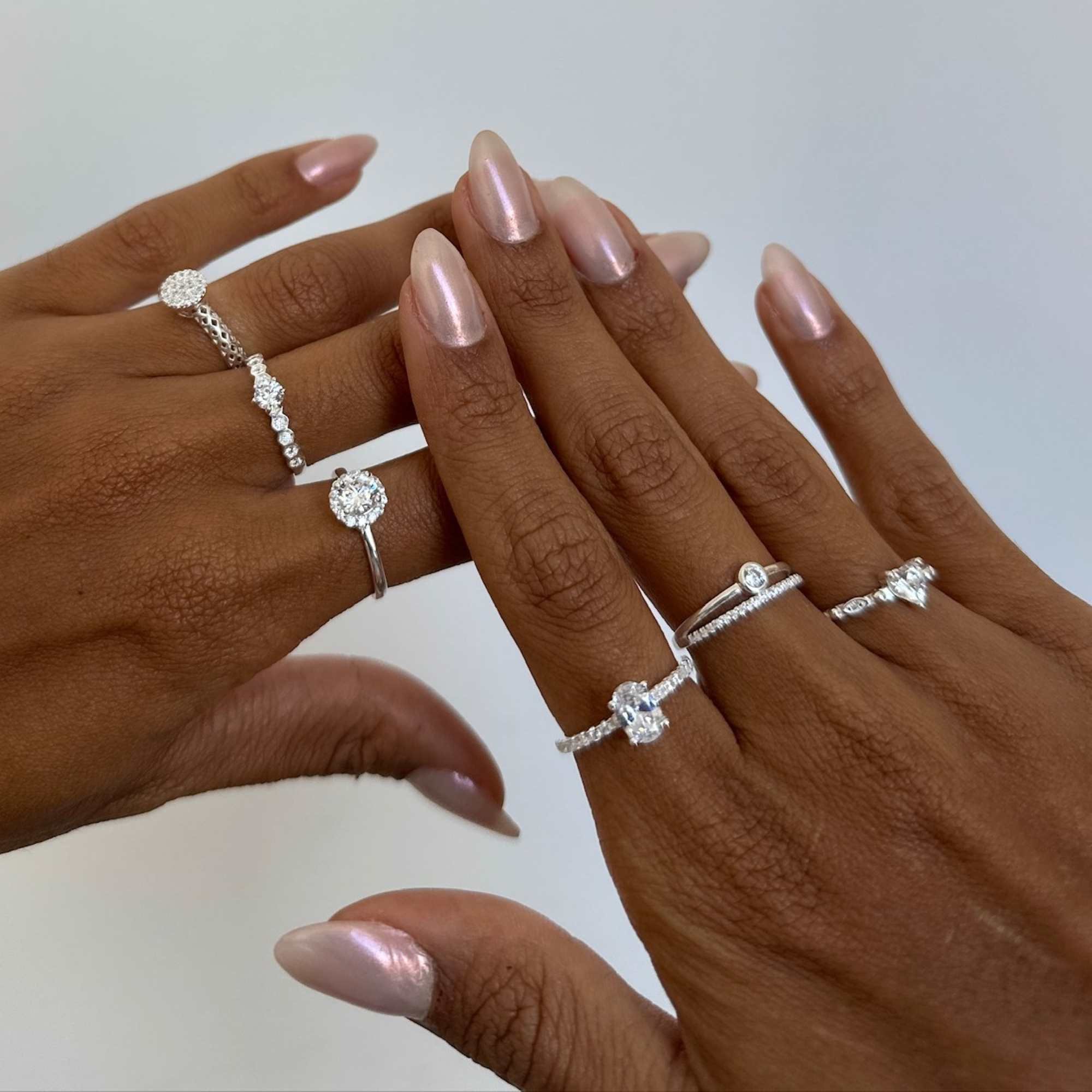 Anel Prata 925 Solitário Caixa Alta Ponto de Luz e Mini Zircônias Prata 4