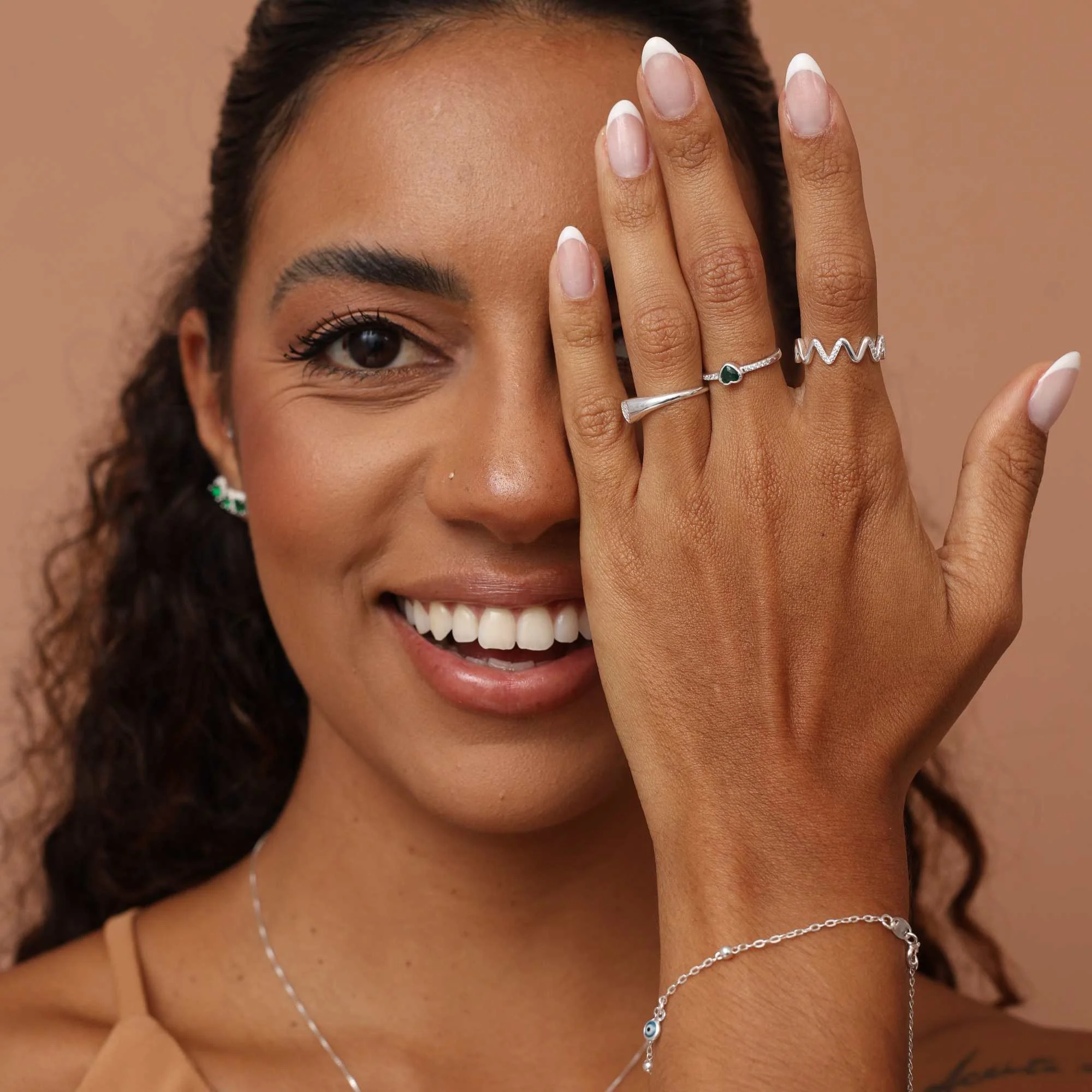 Anel Prata 925 Zig Zag Cravejado