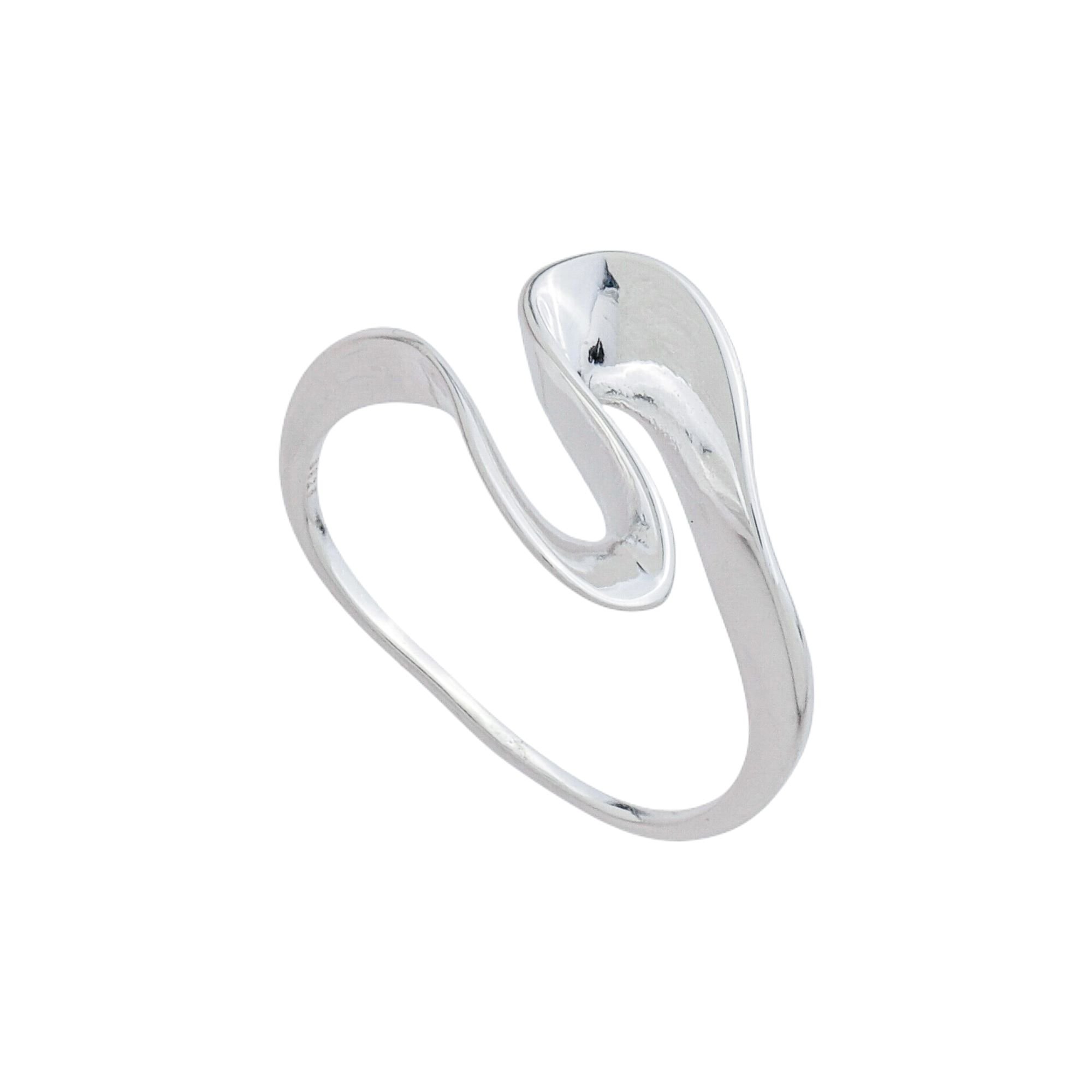 Anel Prata 925 Orgânico Curvas Prata 6