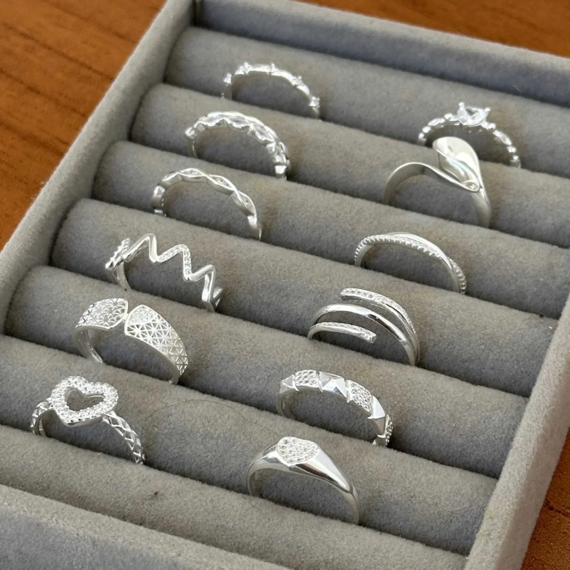 Anel Prata 925 Orgânico Curvas Prata 4