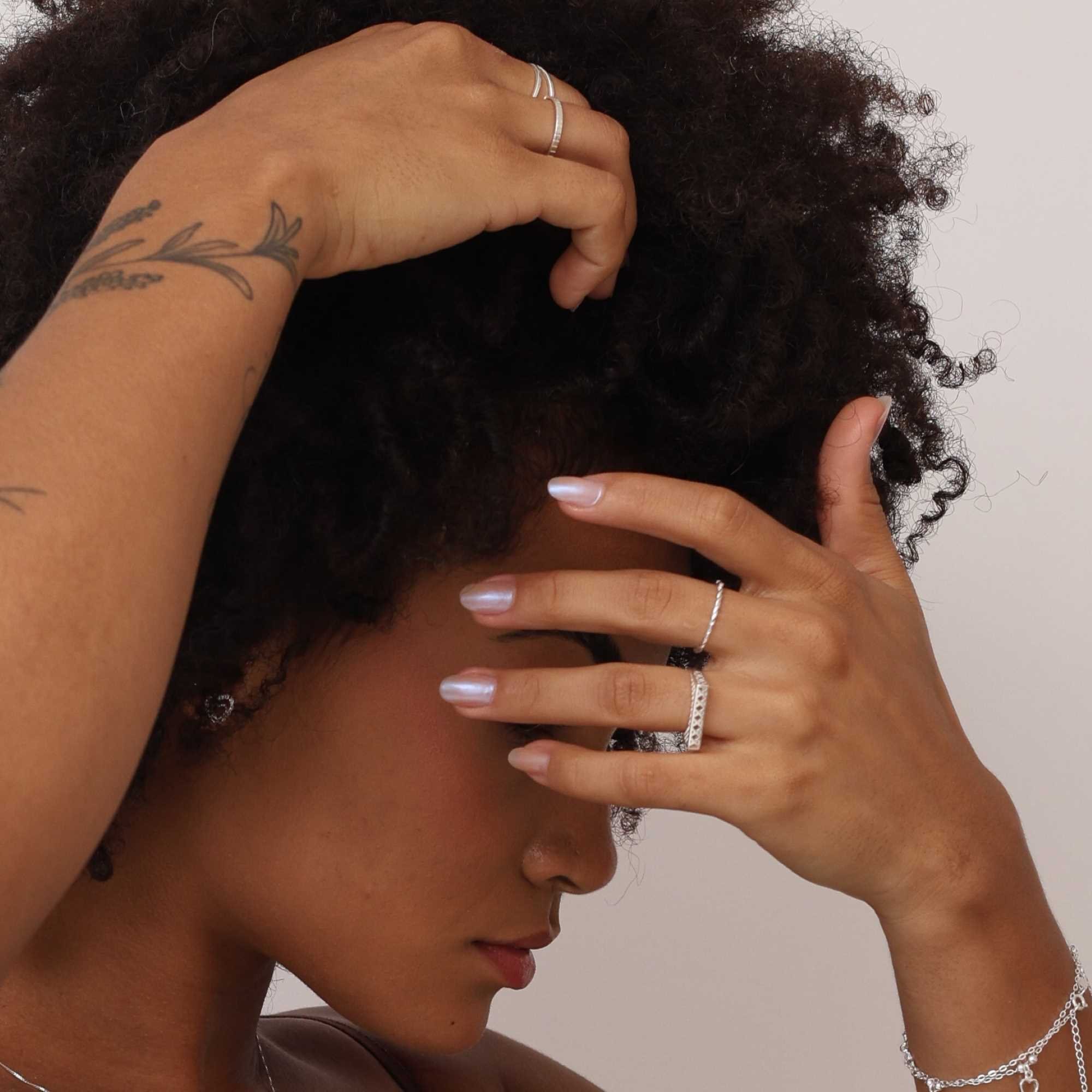 Anel Prata 925 Chapa Vazada Detalhes Geométricos Prata 4